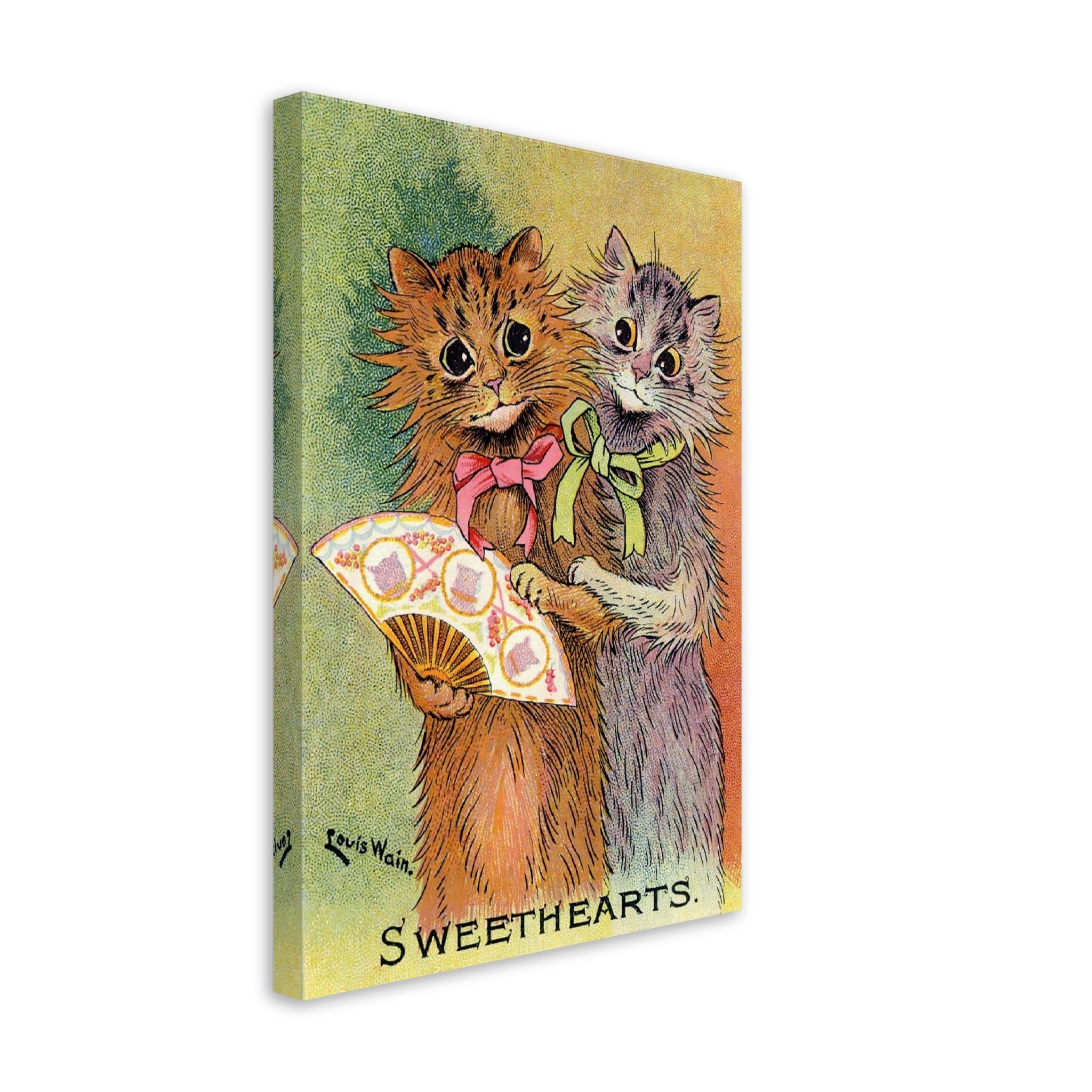 Louis Wain Canvas - Sweethearts Cats - Louis Wain Cat Canvas Print, Cats With Fan - WallArtPrints4U