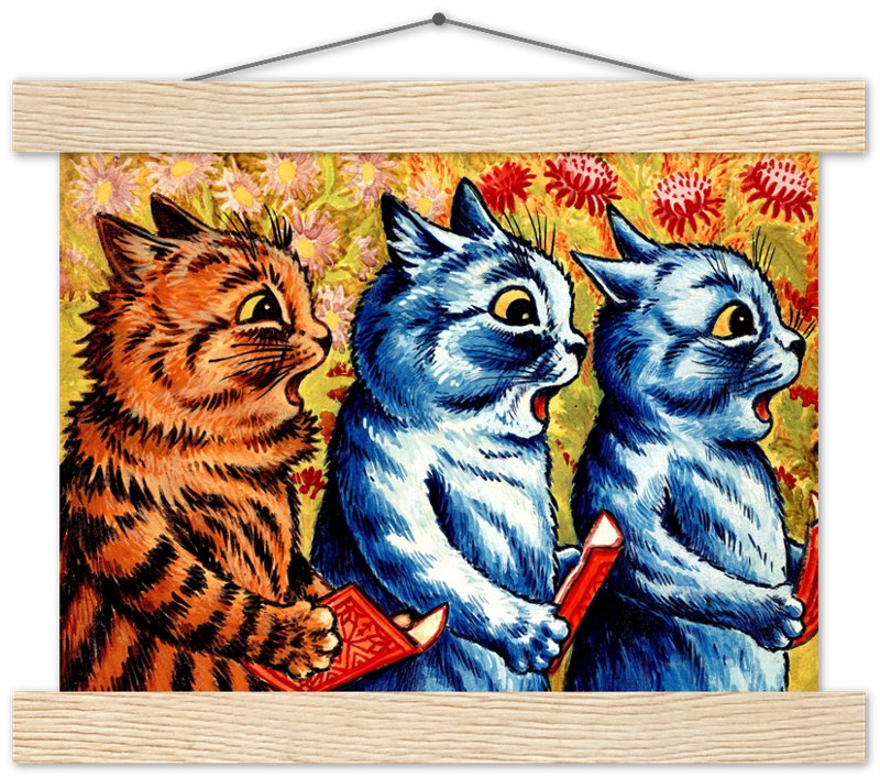 Louis Wain Cat Print/Three Cats Singing - WallArtPrints4U