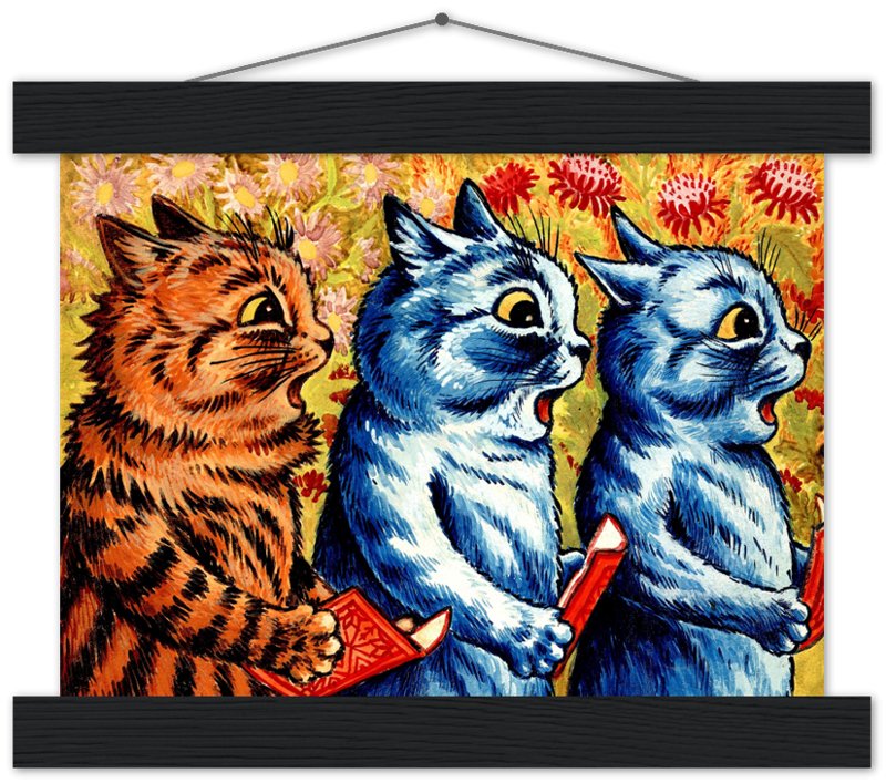 Louis Wain Cat Print/Three Cats Singing - WallArtPrints4U