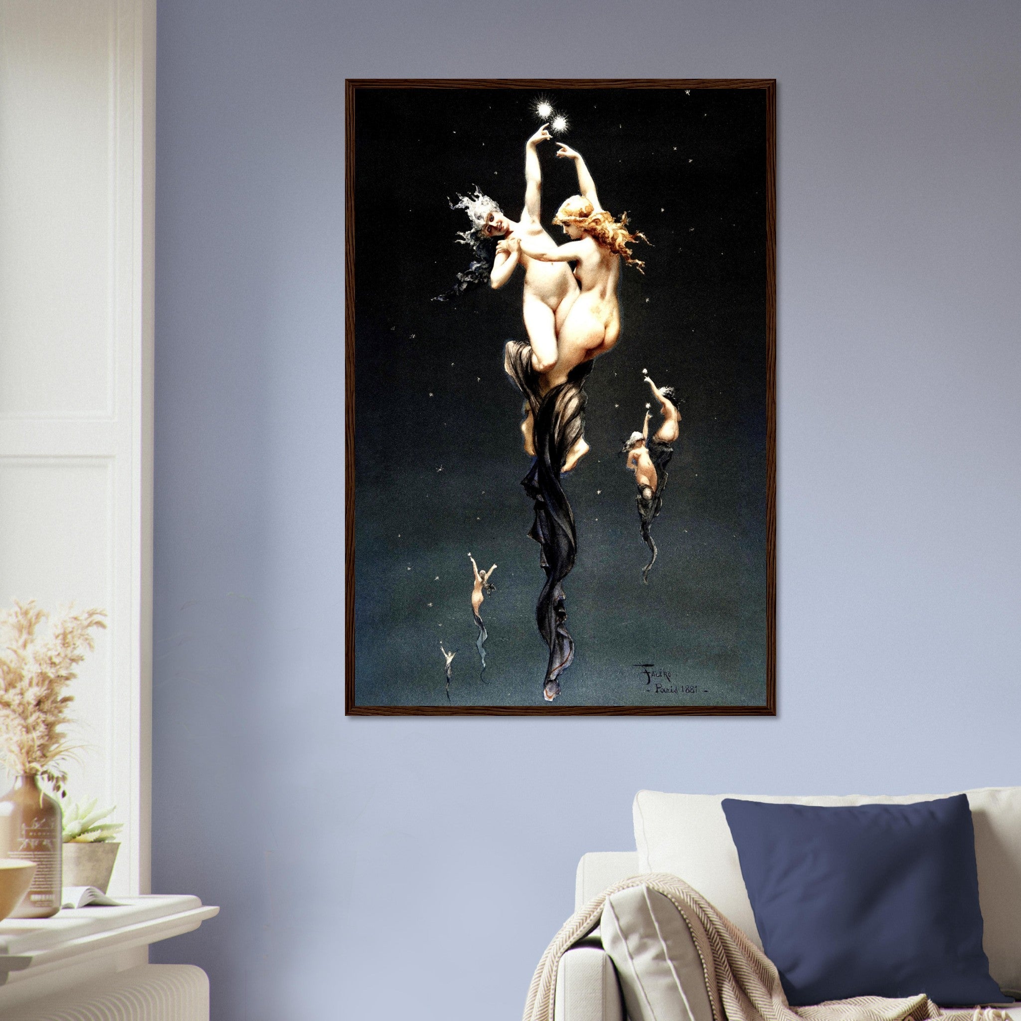 Luis Ricardo Falero Framed Print Twin Stars Framed Print Framed Vintage Romance Valentines Day Framed Print - WallArtPrints4U