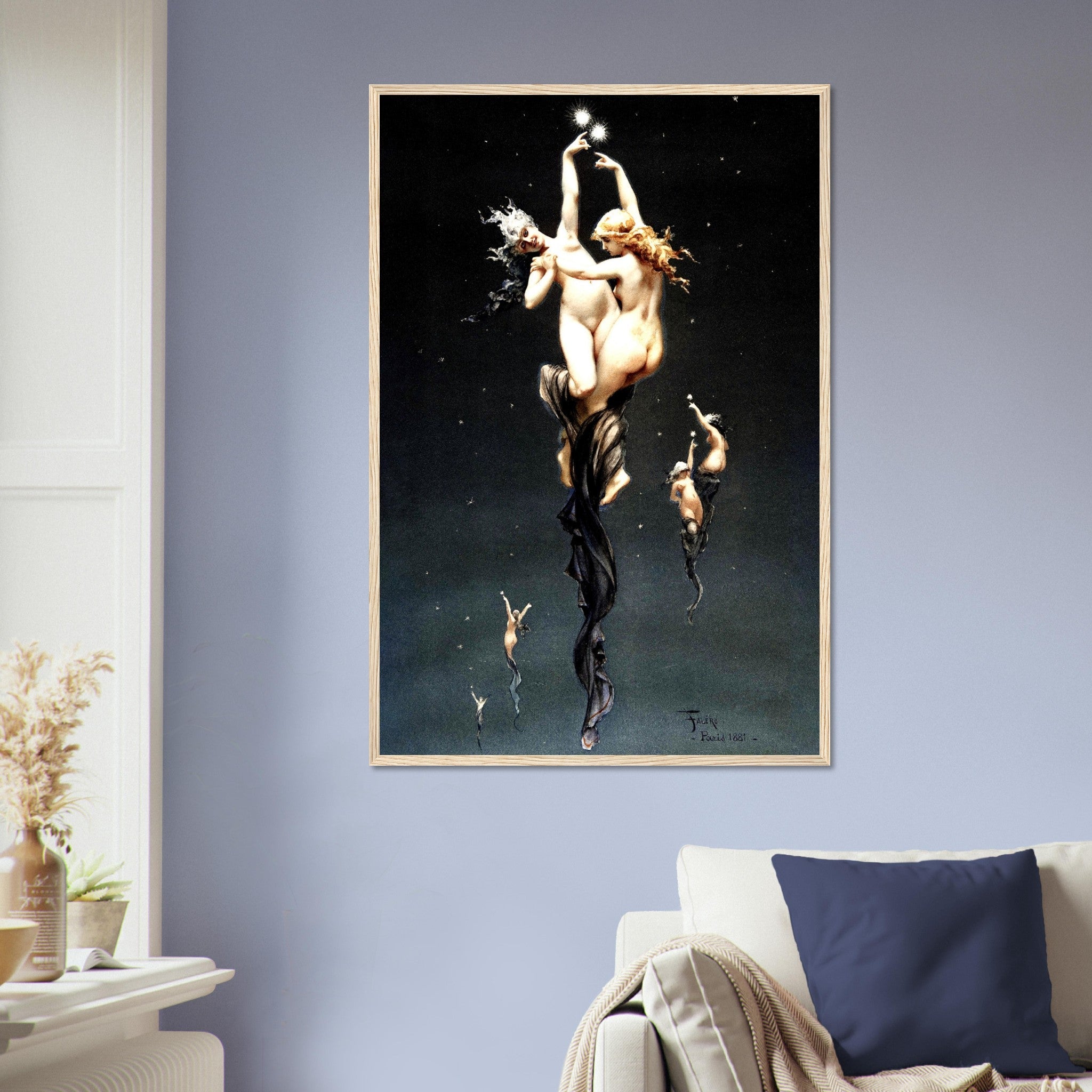 Luis Ricardo Falero Framed Print Twin Stars Framed Print Framed Vintage Romance Valentines Day Framed Print - WallArtPrints4U