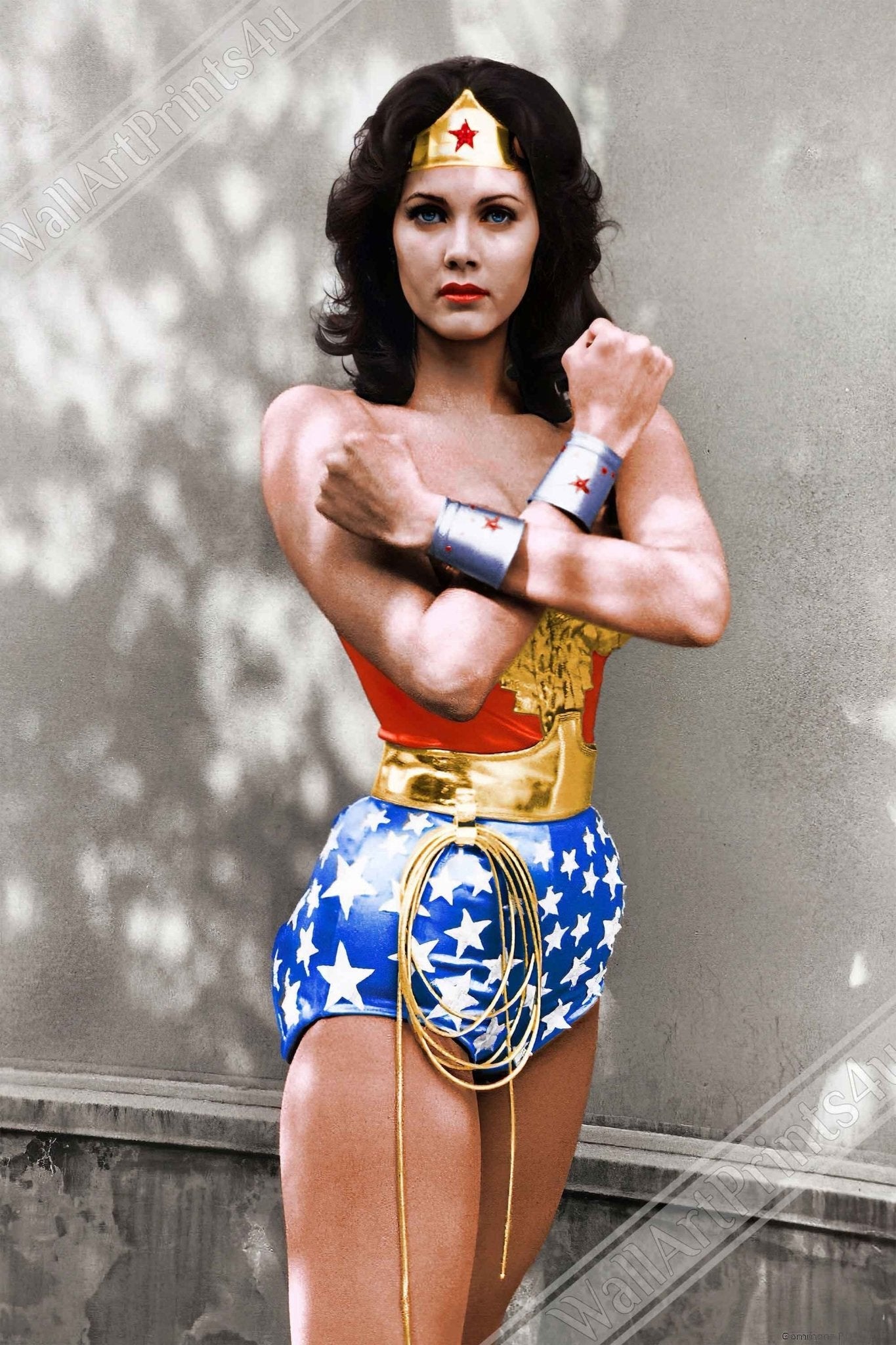 Lynda Carter Wonder Woman Canvas, Vintage Wonder Woman Photo From 1976 Lynda Carter Wonder Woman Canvas Print - WallArtPrints4U