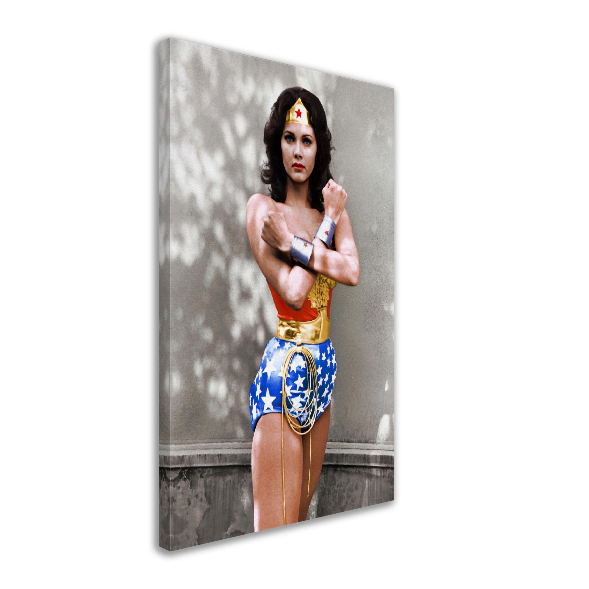 Lynda Carter Wonder Woman Canvas, Vintage Wonder Woman Photo From 1976 Lynda Carter Wonder Woman Canvas Print - WallArtPrints4U