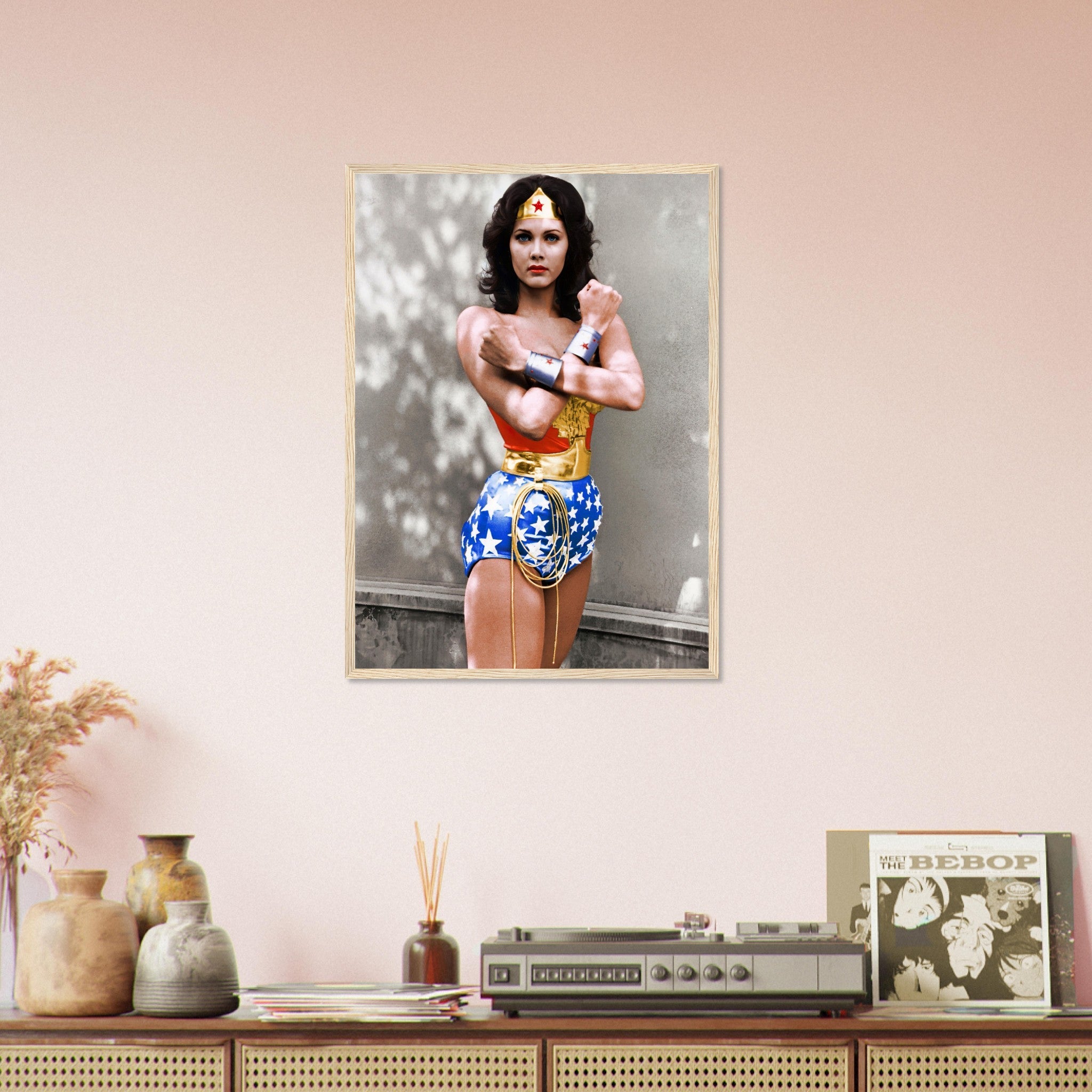 Lynda Carter Wonder Woman Framed, Vintage Wonder Woman Photo From 1976 Lynda Carter Wonder Woman Framed Print - WallArtPrints4U