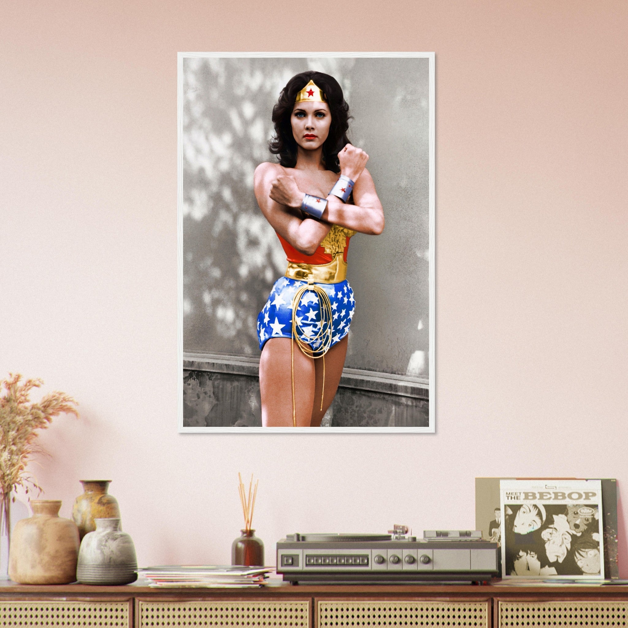 Lynda Carter Wonder Woman Framed, Vintage Wonder Woman Photo From 1976 Lynda Carter Wonder Woman Framed Print - WallArtPrints4U