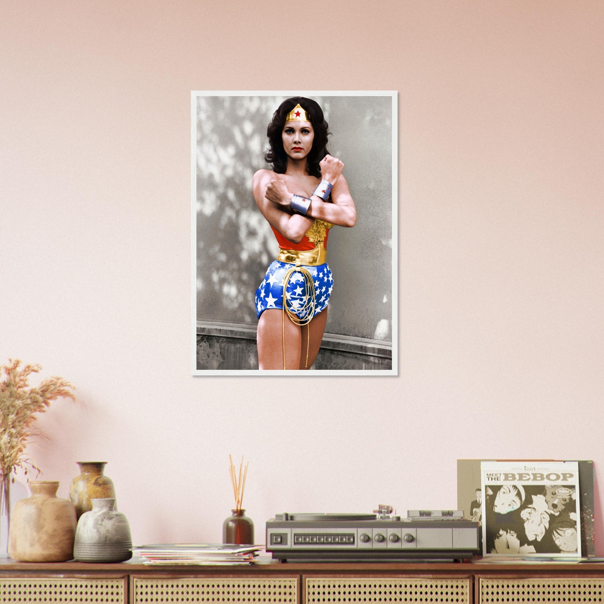 Lynda Carter Wonder Woman Framed, Vintage Wonder Woman Photo From 1976 Lynda Carter Wonder Woman Framed Print - WallArtPrints4U