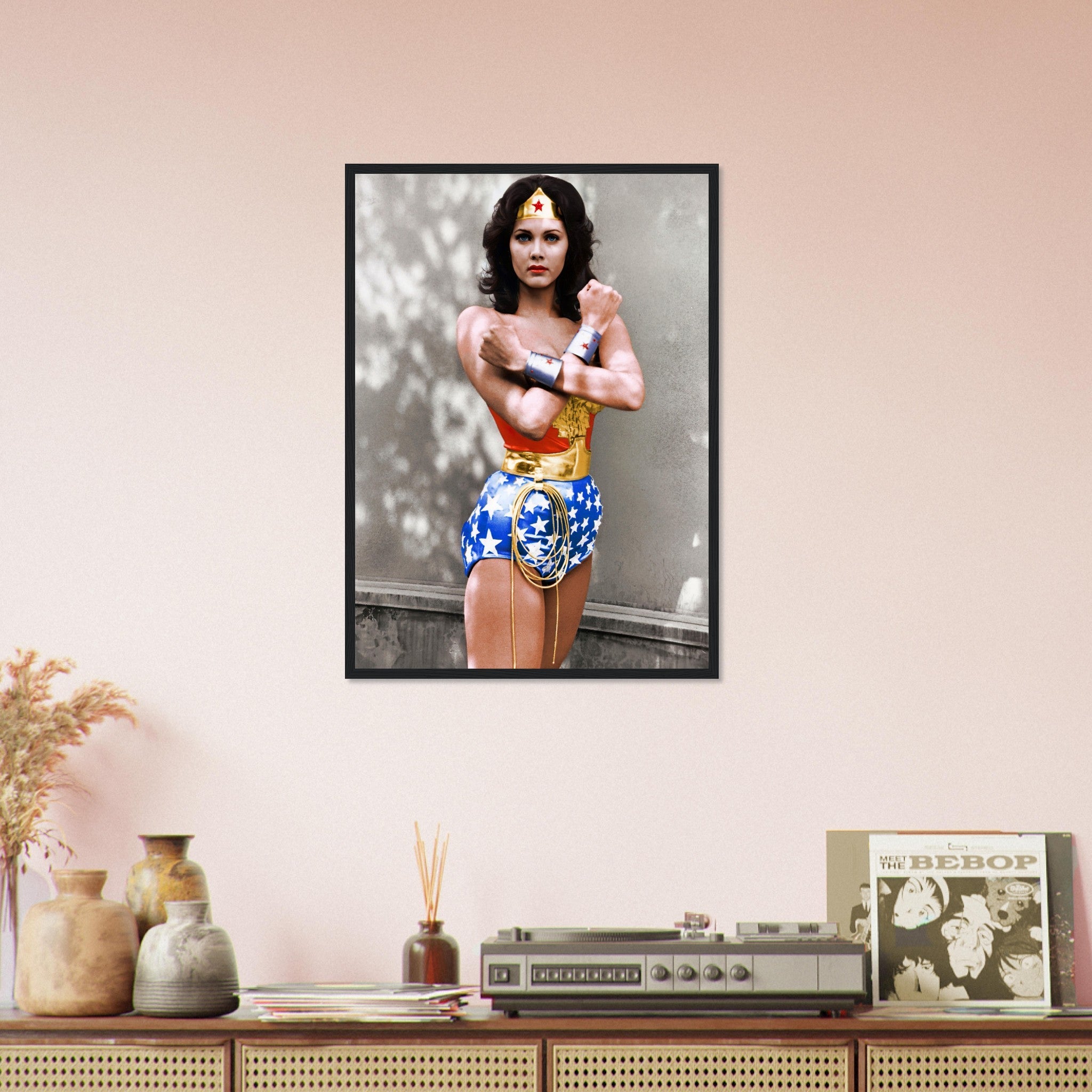 Lynda Carter Wonder Woman Framed, Vintage Wonder Woman Photo From 1976 Lynda Carter Wonder Woman Framed Print - WallArtPrints4U
