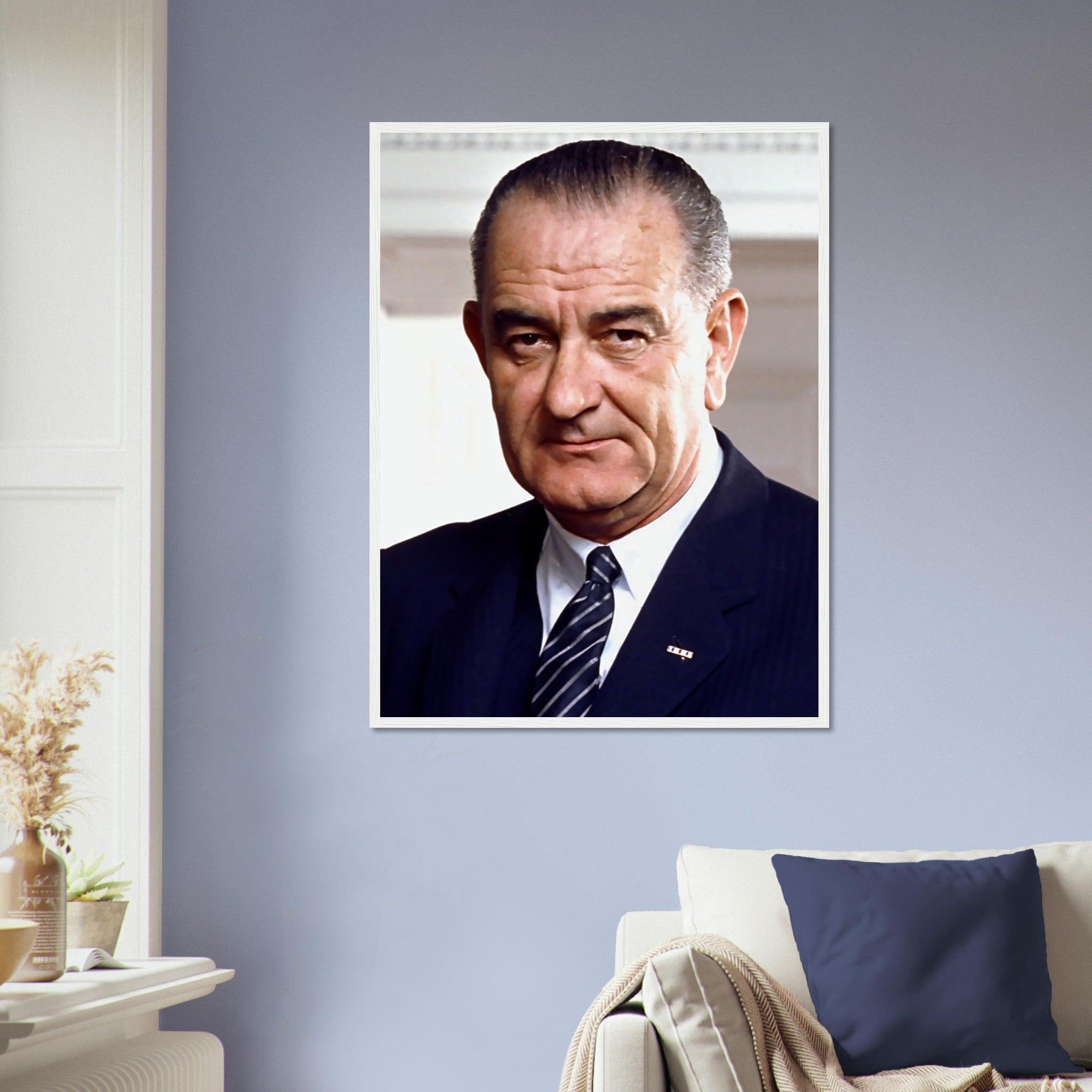 Lyndon B Johnson Framed, 36th President Of These United States, Vintage Photo Portrait - Lyndon B Johnson Framed Print UK, EU USA Domestic Shipping - WallArtPrints4U