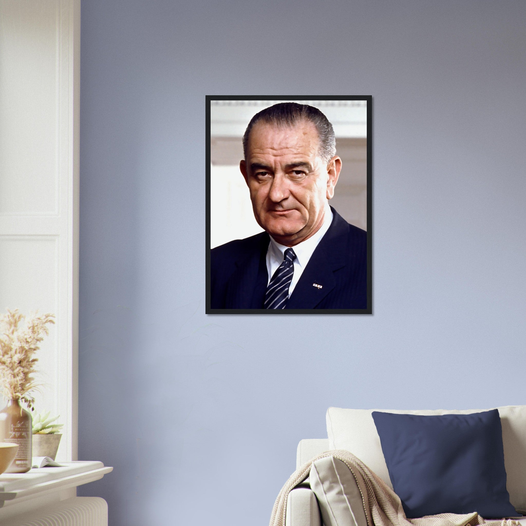 Lyndon B Johnson Framed, 36th President Of These United States, Vintage Photo Portrait - Lyndon B Johnson Framed Print UK, EU USA Domestic Shipping - WallArtPrints4U