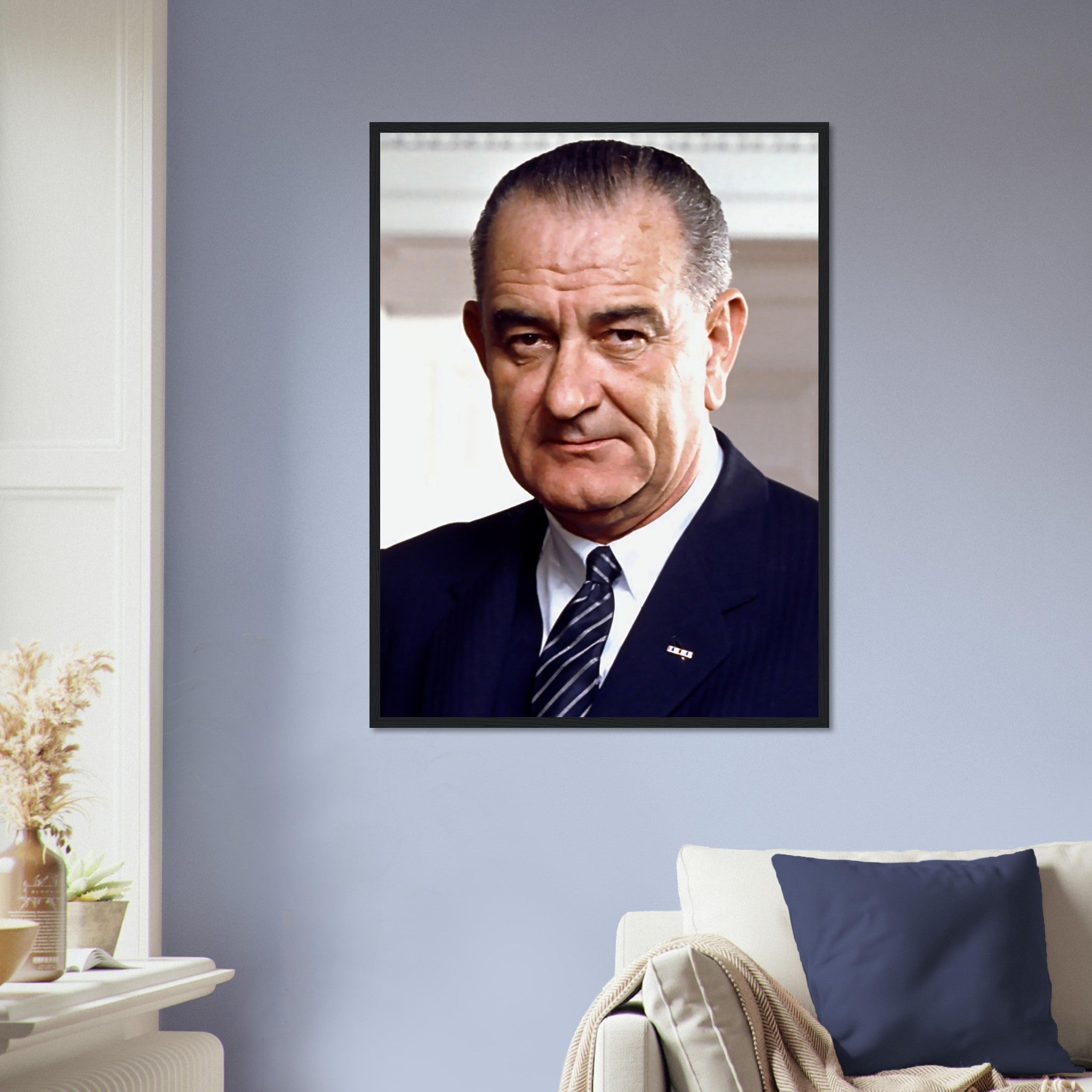 Lyndon B Johnson Framed, 36th President Of These United States, Vintage Photo Portrait - Lyndon B Johnson Framed Print UK, EU USA Domestic Shipping - WallArtPrints4U