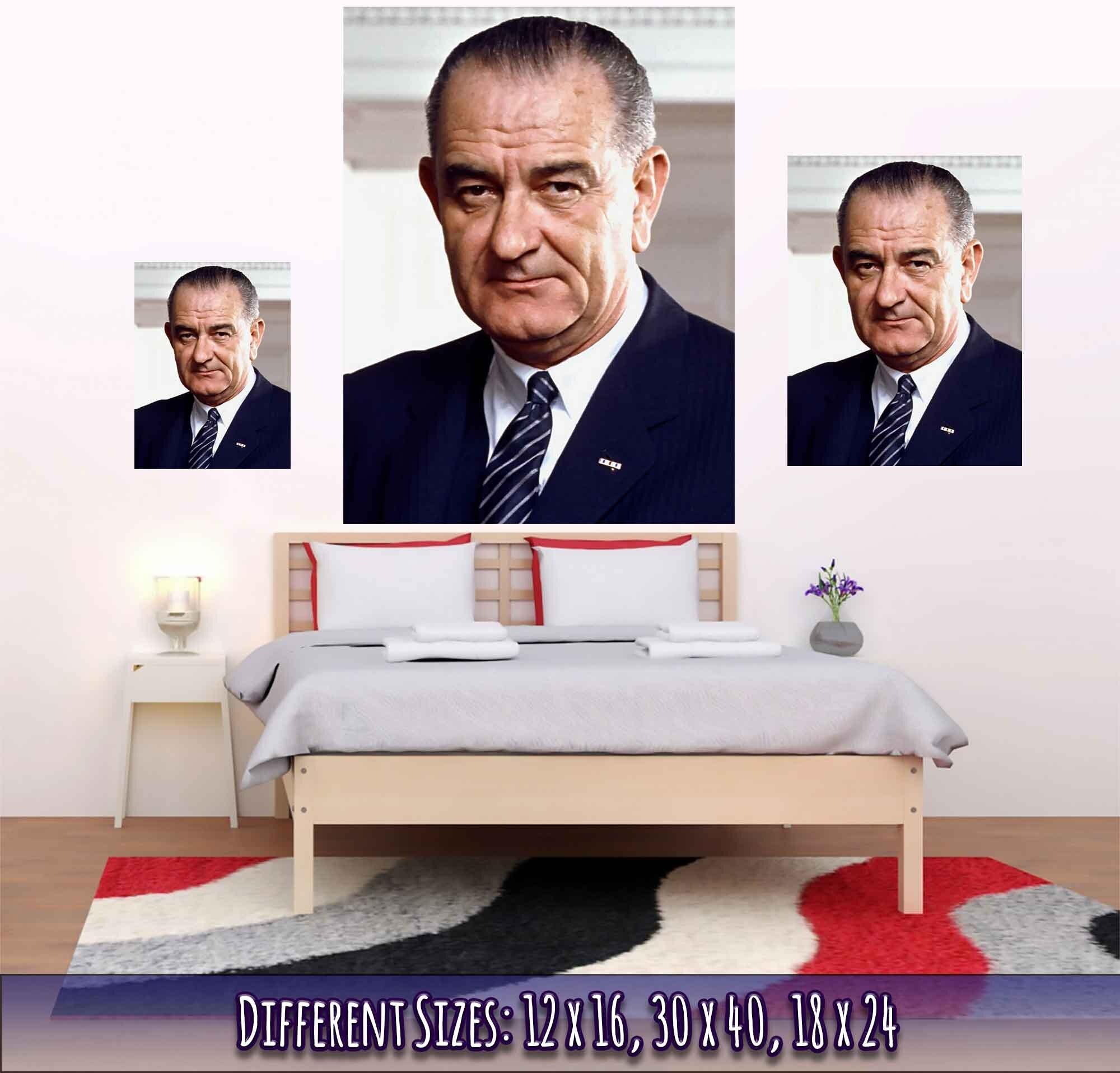 Lyndon B Johnson Poster, 36th President Of These United States, Vintage Photo Portrait - Lyndon B Johnson Print - WallArtPrints4U