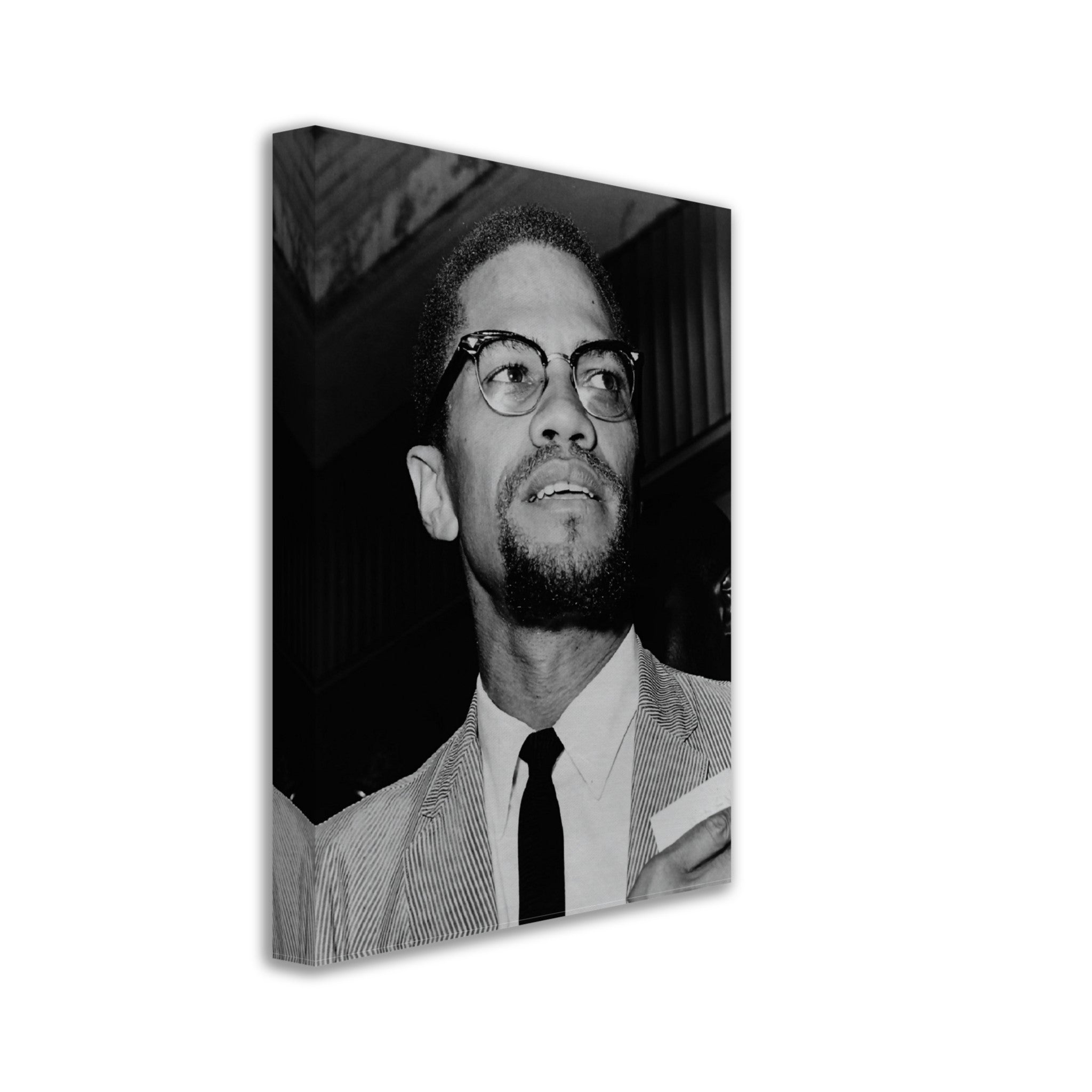Malcolm X Canvas, Human Rights Activist Vintage Photo Portrait - Malcolm X Canvas Print - WallArtPrints4U