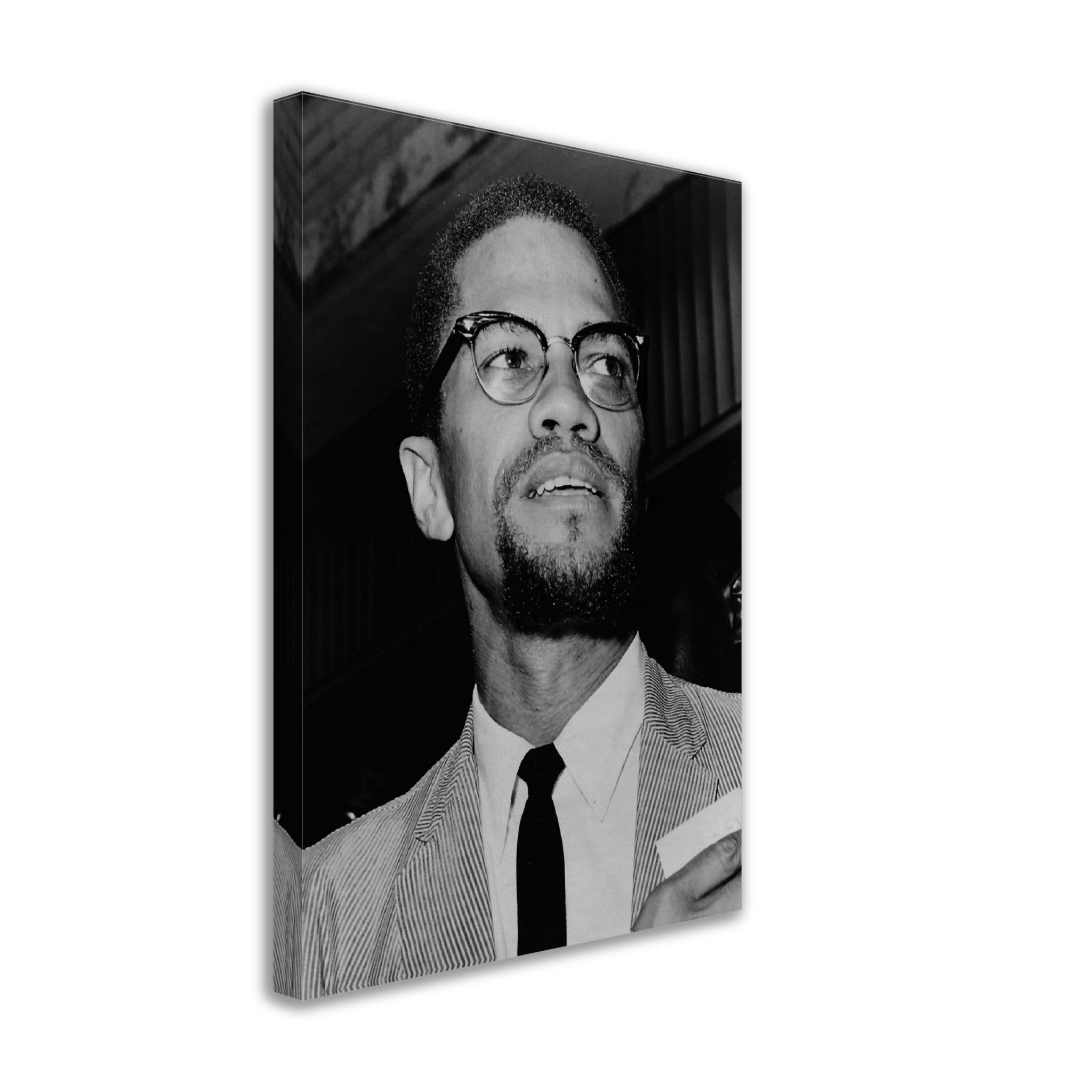 Malcolm X Canvas, Human Rights Activist Vintage Photo Portrait - Malcolm X Canvas Print - WallArtPrints4U