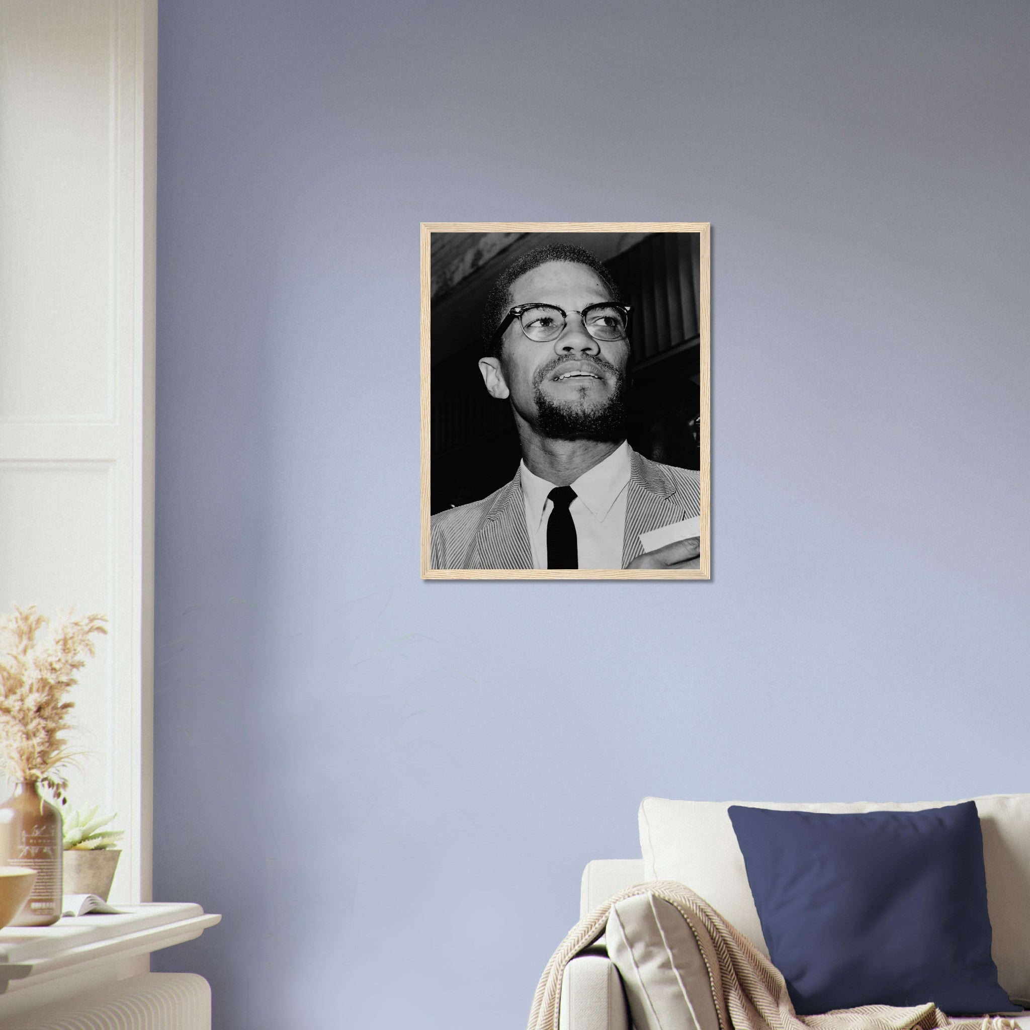 Malcolm X Framed, Human Rights Activist Vintage Photo Portrait - Malcolm X Framed Print - WallArtPrints4U