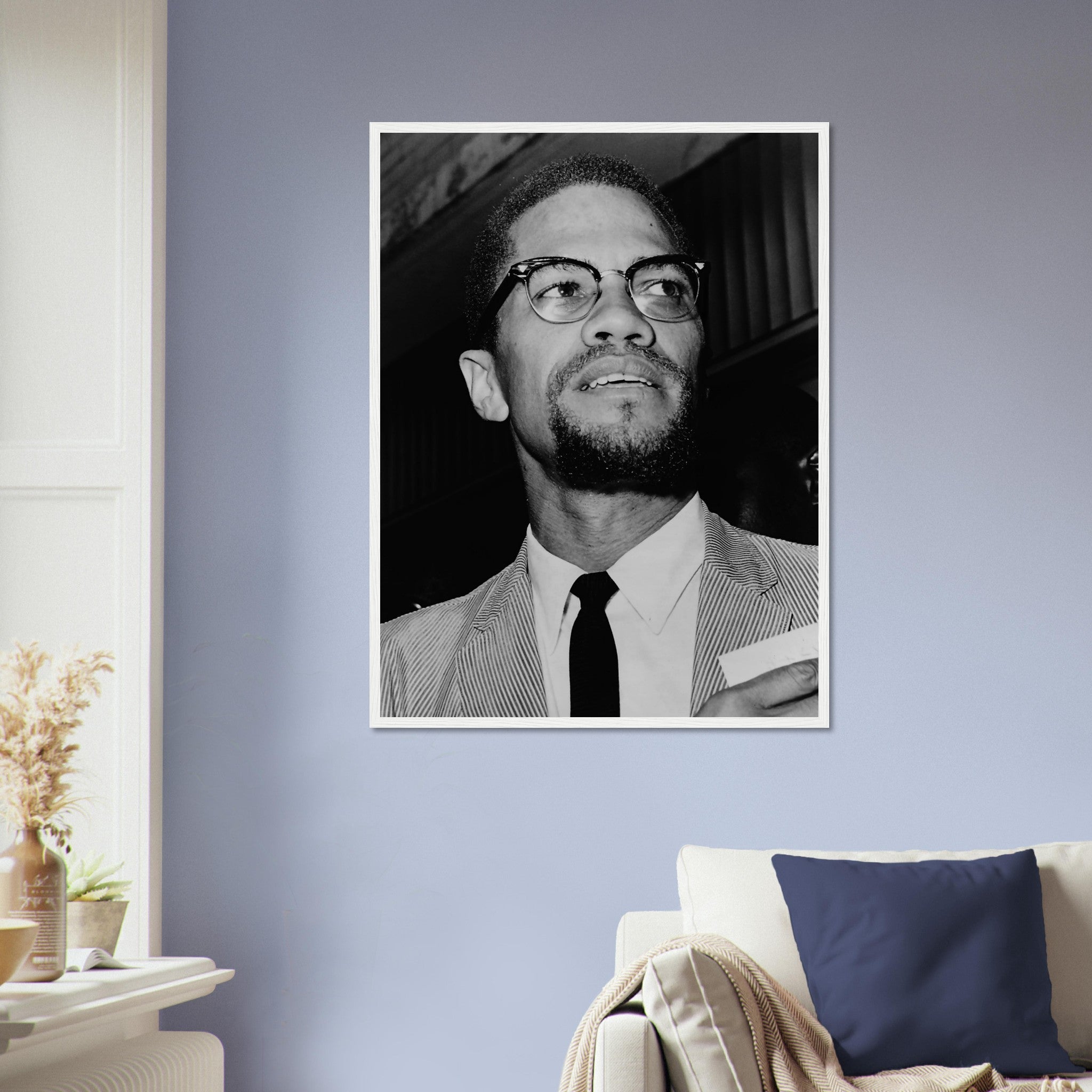 Malcolm X Framed, Human Rights Activist Vintage Photo Portrait - Malcolm X Framed Print - WallArtPrints4U