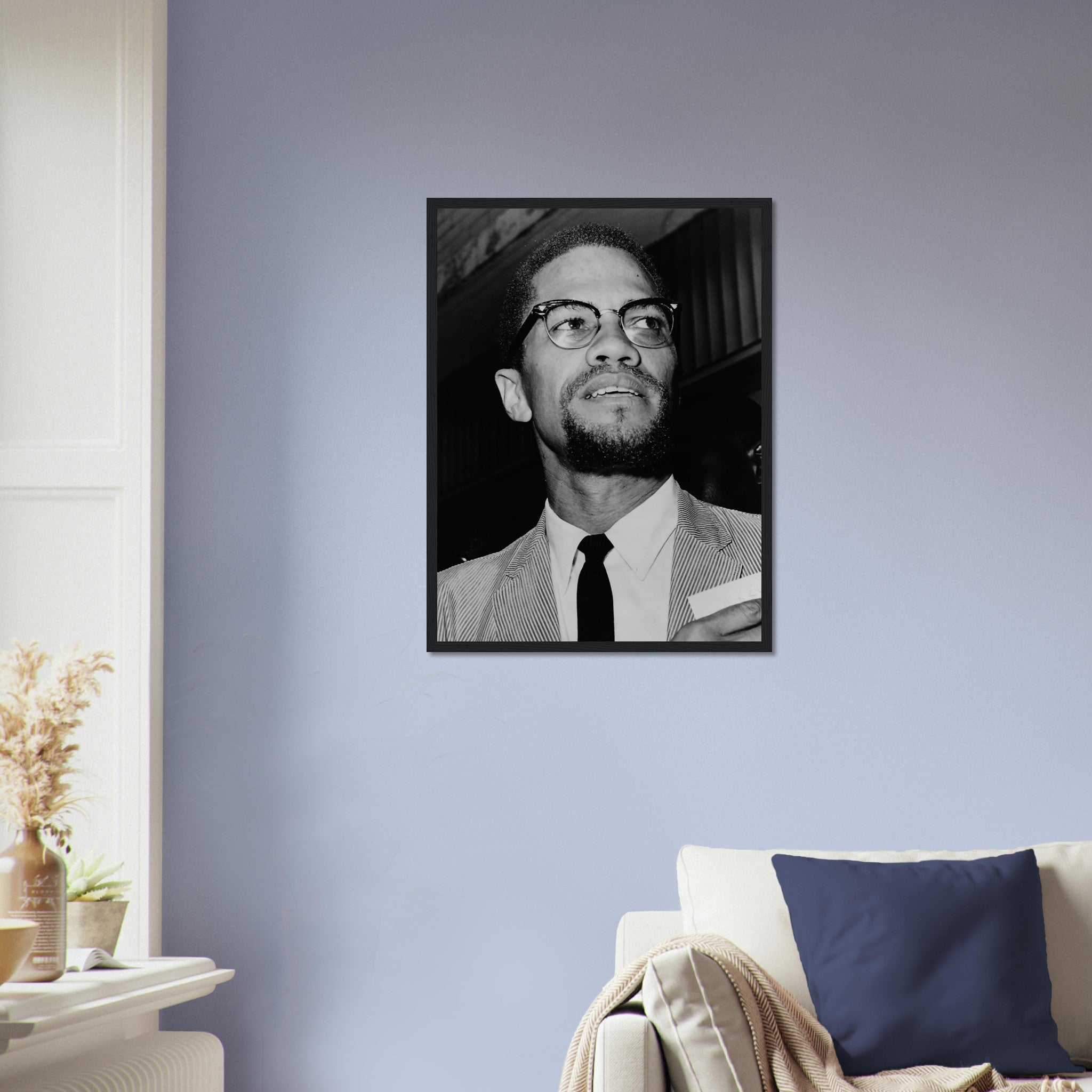 Malcolm X Framed, Human Rights Activist Vintage Photo Portrait - Malcolm X Framed Print - WallArtPrints4U