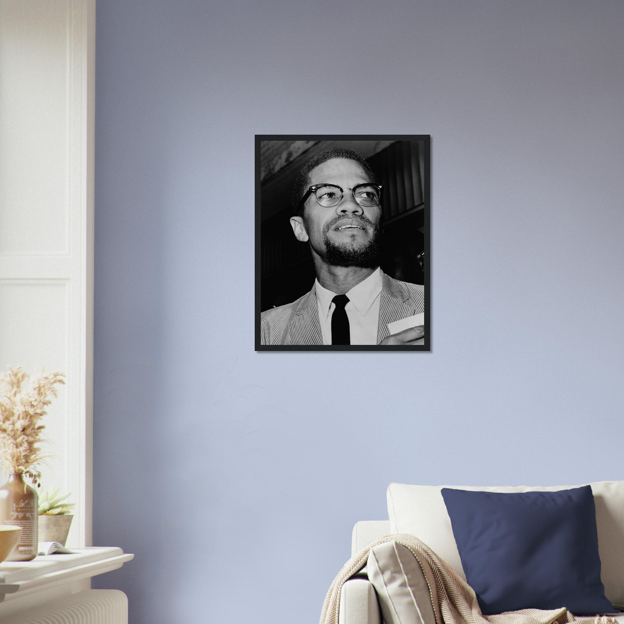 Malcolm X Framed, Human Rights Activist Vintage Photo Portrait - Malcolm X Framed Print - WallArtPrints4U