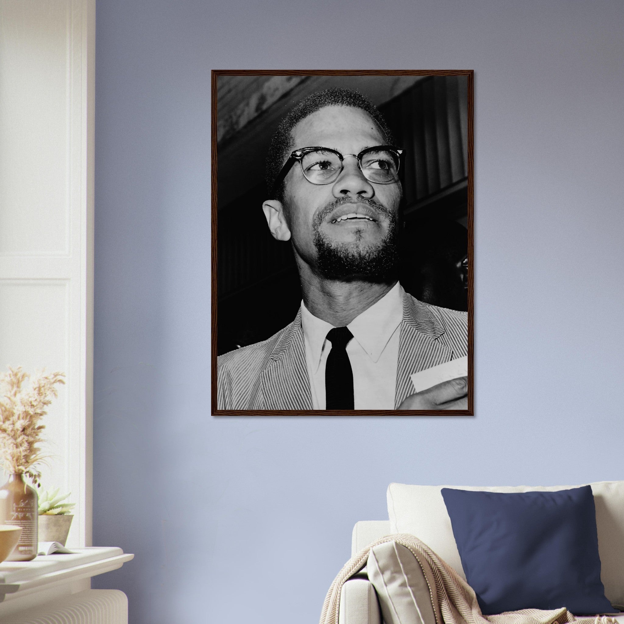 Malcolm X Framed, Human Rights Activist Vintage Photo Portrait - Malcolm X Framed Print - WallArtPrints4U