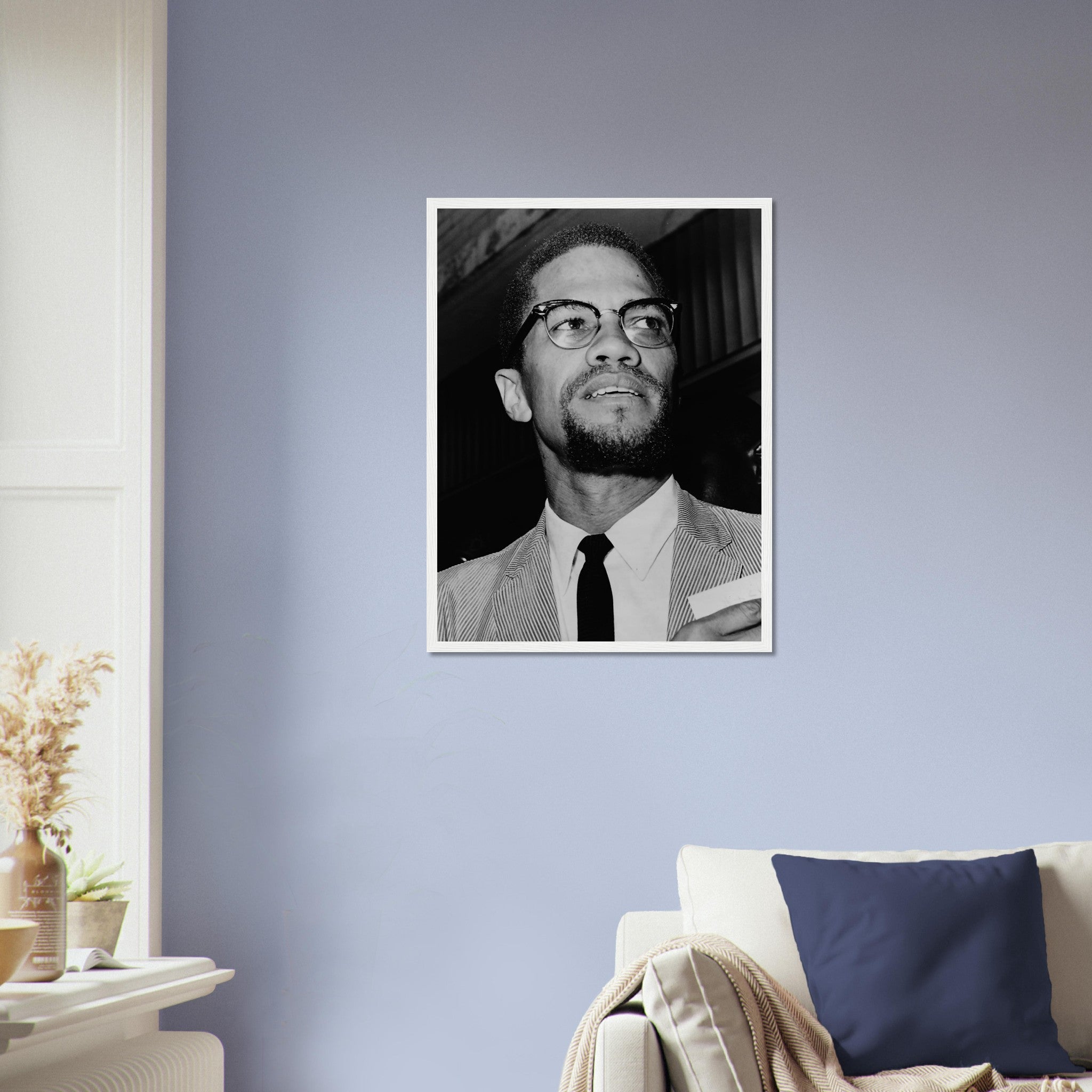 Malcolm X Framed, Human Rights Activist Vintage Photo Portrait - Malcolm X Framed Print - WallArtPrints4U