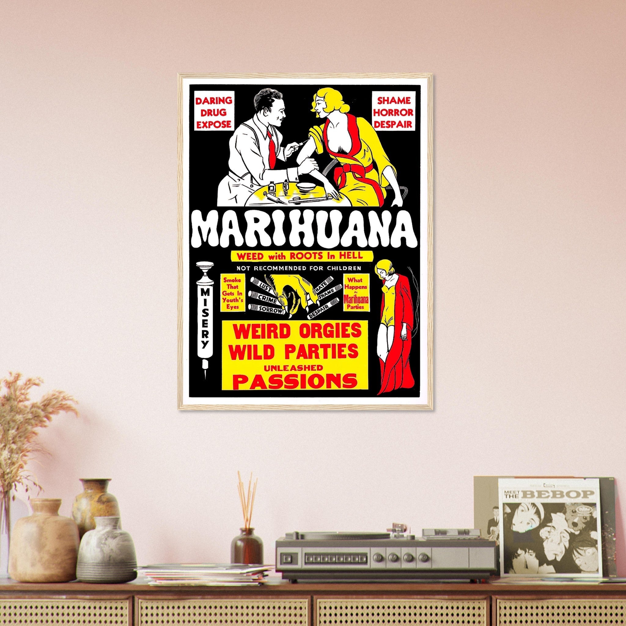 Marijuana Propaganda Framed, "Scary" Cannabis Propaganda - Marijuana Propaganda Framed Print UK, EU USA Domestic Shipping - WallArtPrints4U