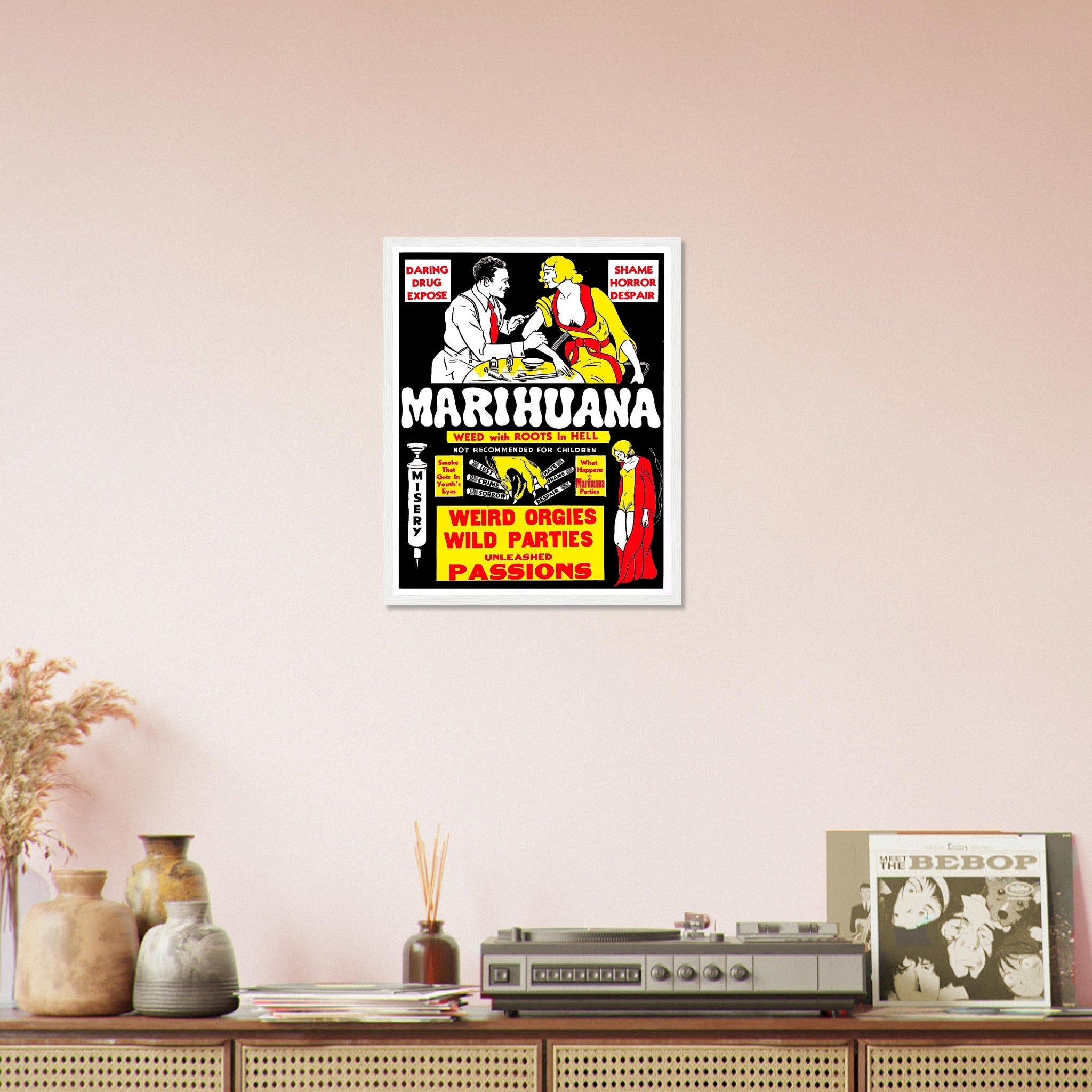 Marijuana Propaganda Framed, "Scary" Cannabis Propaganda - Marijuana Propaganda Framed Print UK, EU USA Domestic Shipping - WallArtPrints4U