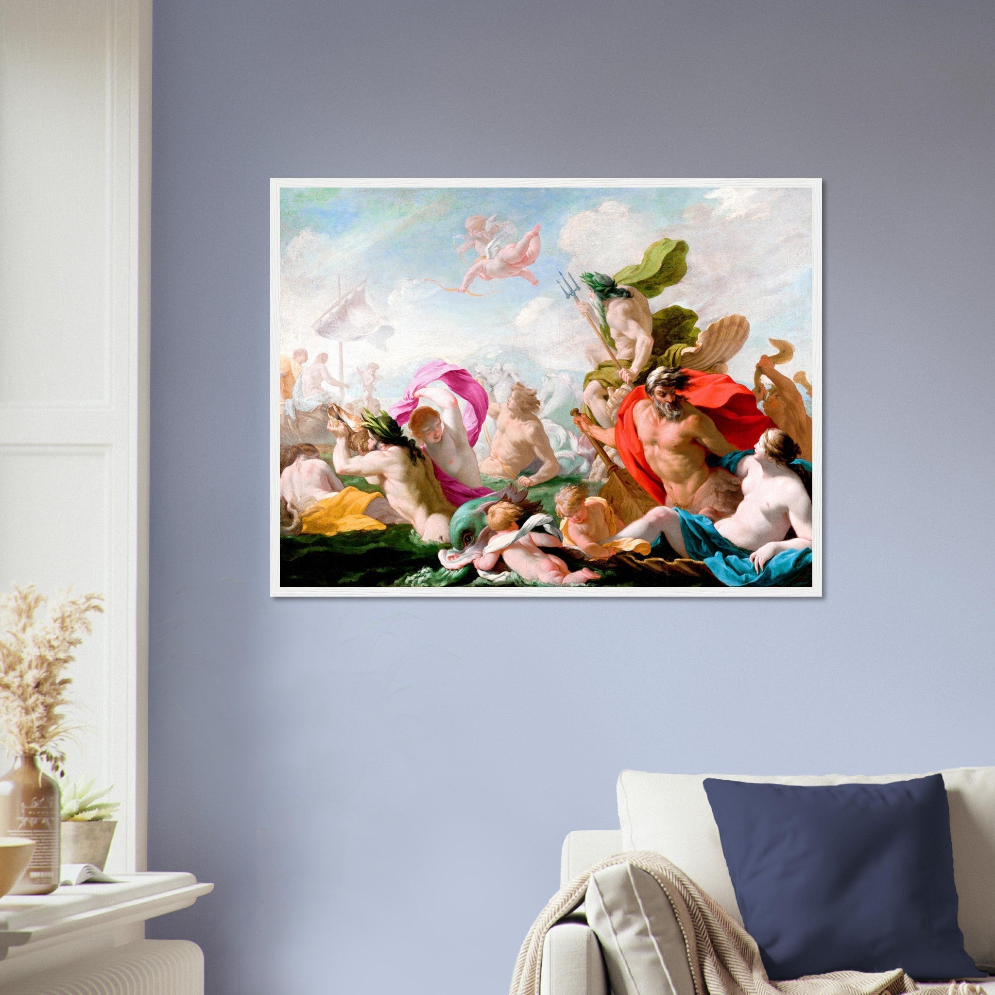 Marine Gods Homage To Love Framed Eustache Le Sueur Framed Print - WallArtPrints4U