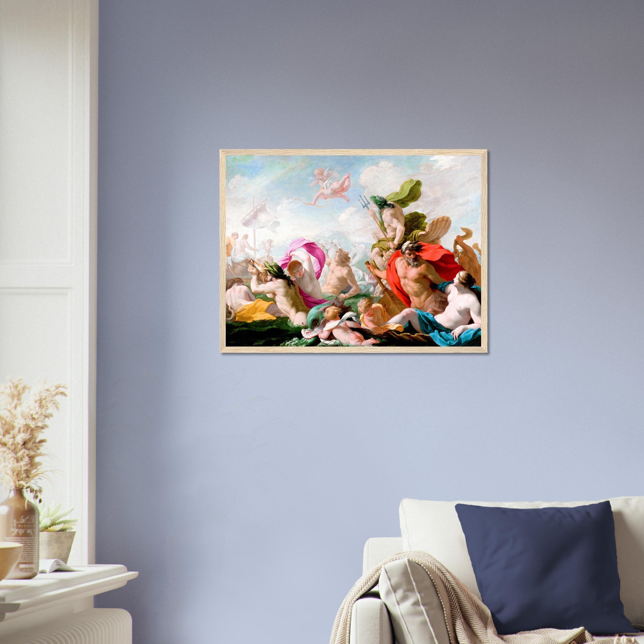 Marine Gods Homage To Love Framed Eustache Le Sueur Framed Print - WallArtPrints4U