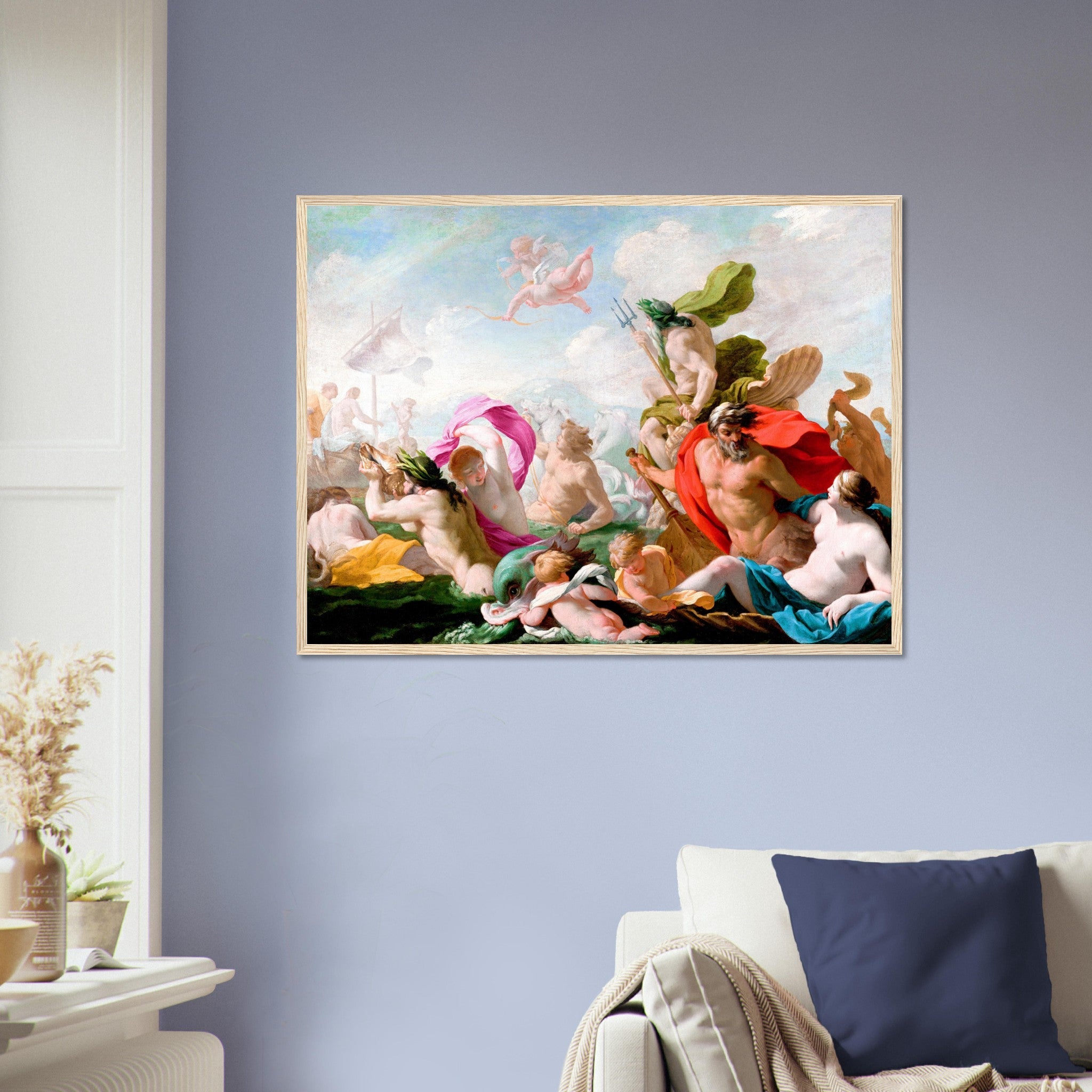 Marine Gods Homage To Love Framed Eustache Le Sueur Framed Print - WallArtPrints4U