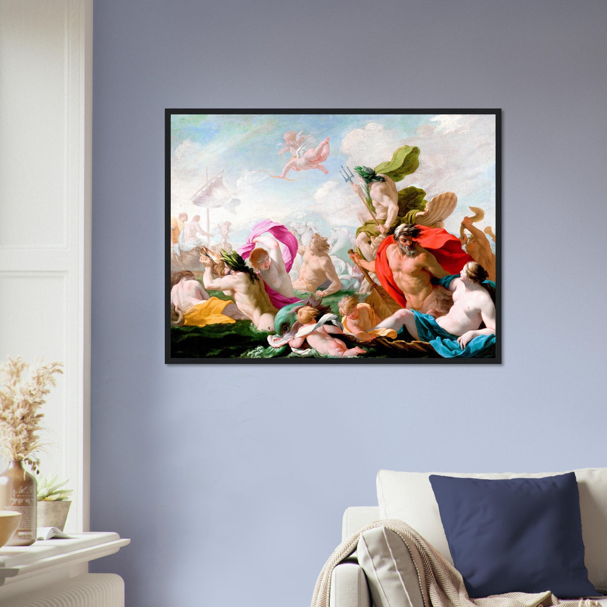 Marine Gods Homage To Love Framed Eustache Le Sueur Framed Print - WallArtPrints4U