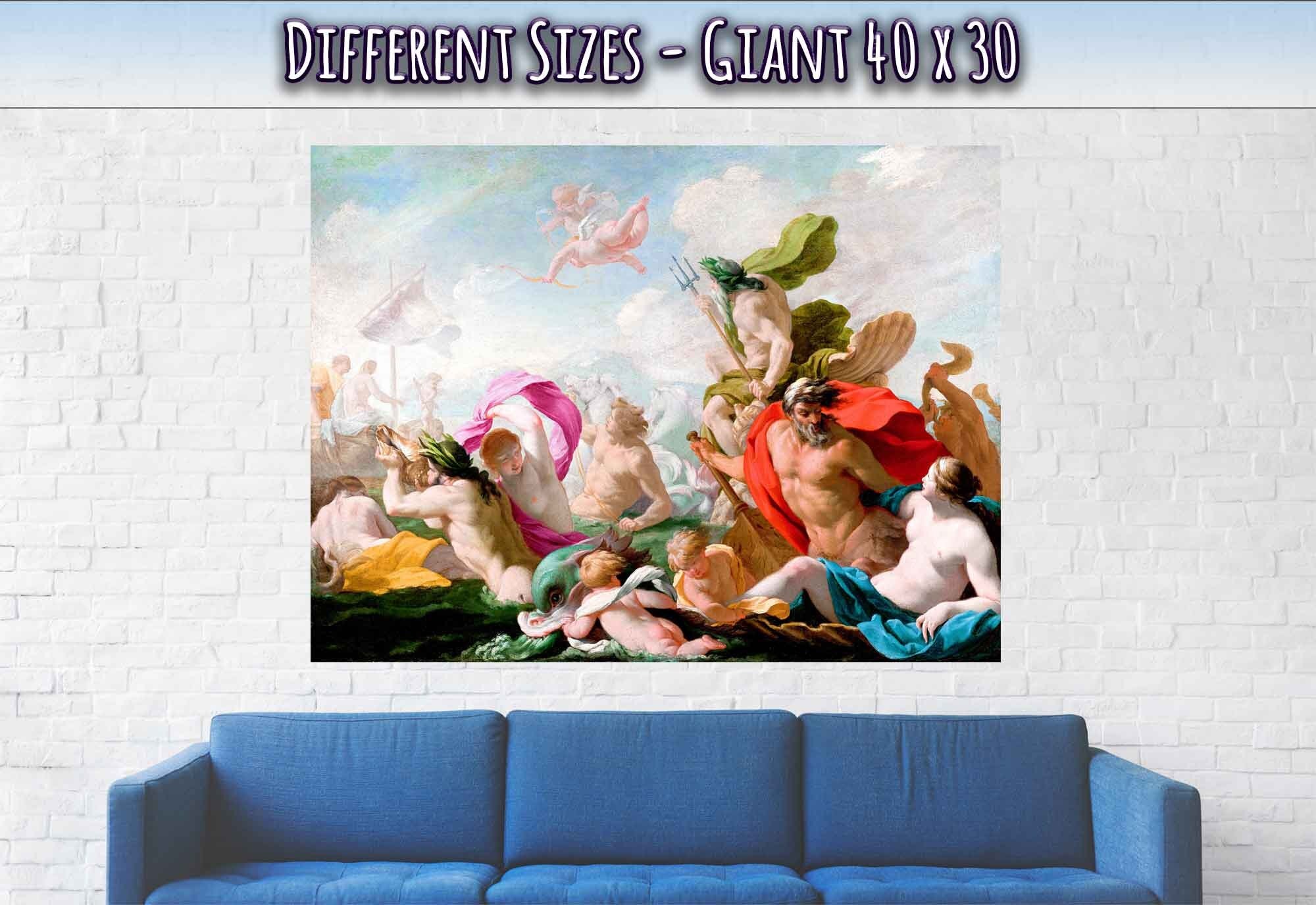 Marine Gods Homage To Love Print Eustache Le Sueur Poster - WallArtPrints4U