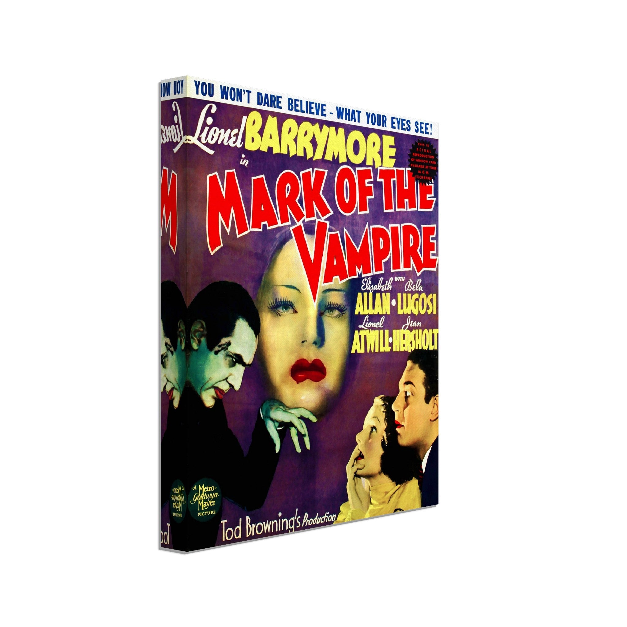 Mark Of The Vampire Canvas, Vintage Horror Movie Canvas 1935 Canvas Film Art - Elizabeth Allan, Bela Lugosi - WallArtPrints4U