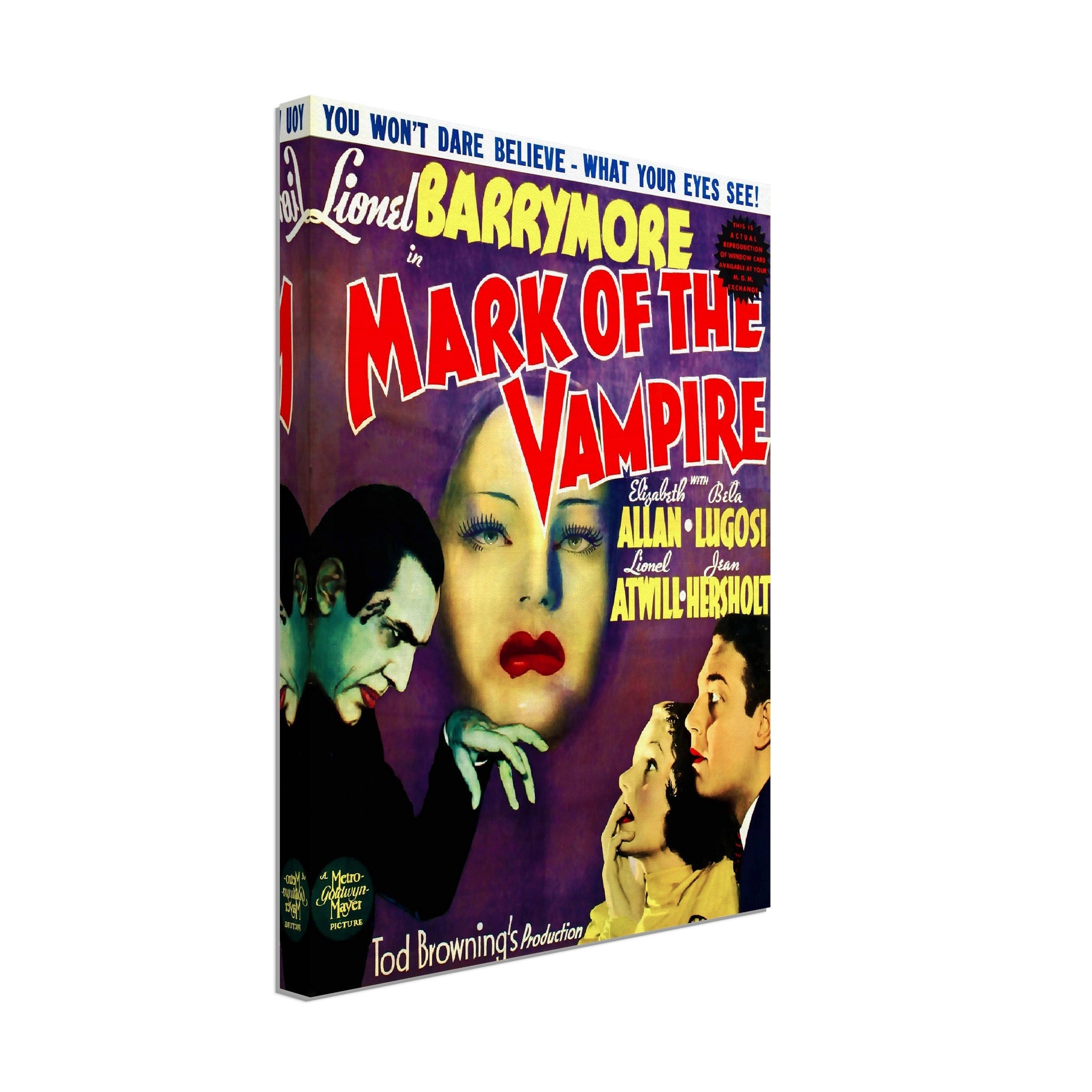 Mark Of The Vampire Canvas, Vintage Horror Movie Canvas 1935 Canvas Film Art - Elizabeth Allan, Bela Lugosi - WallArtPrints4U