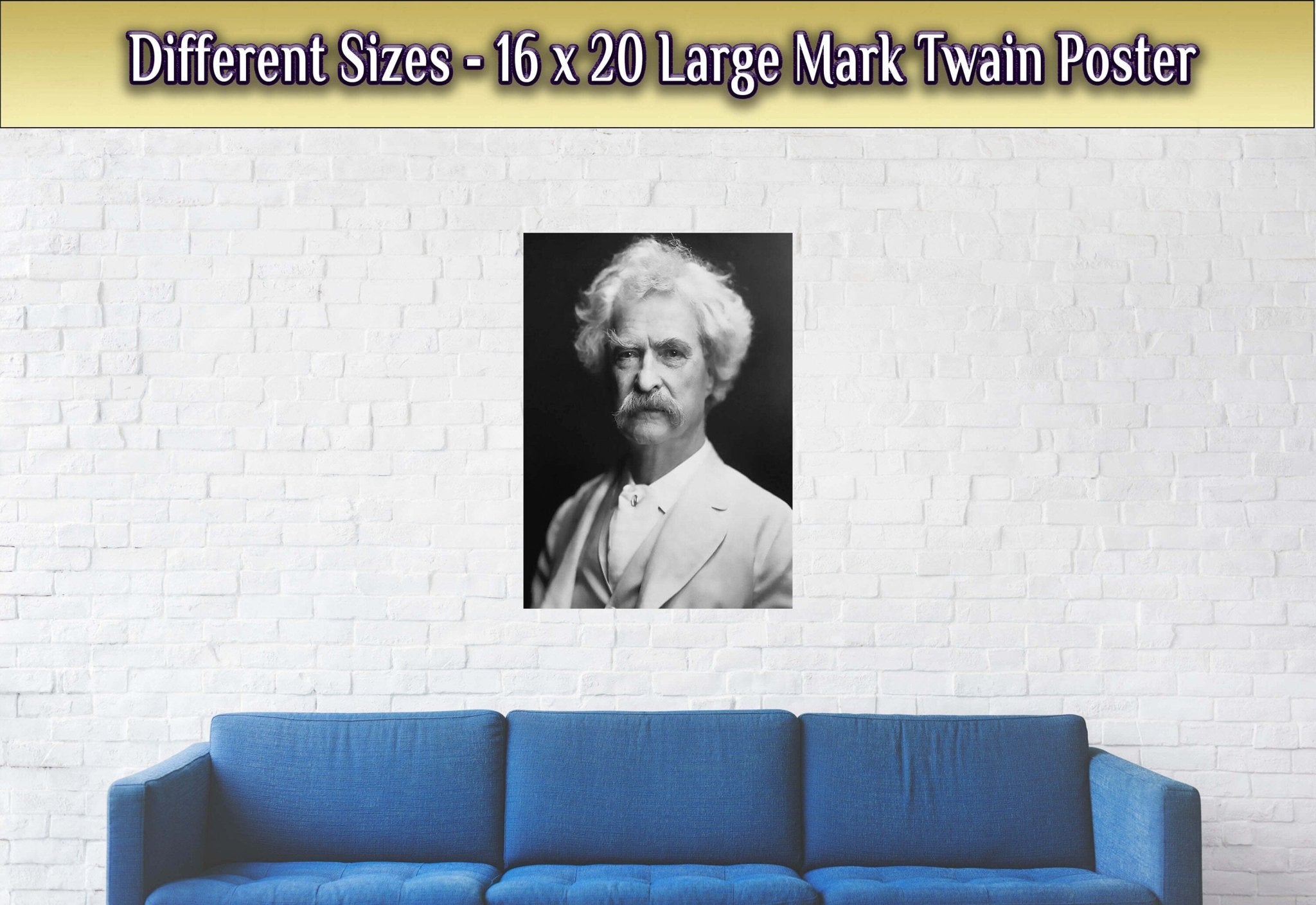 Mark Twain Poster, American Writer Humorist - Iconic Mark Twain Print - Legend Of Literature - WallArtPrints4U