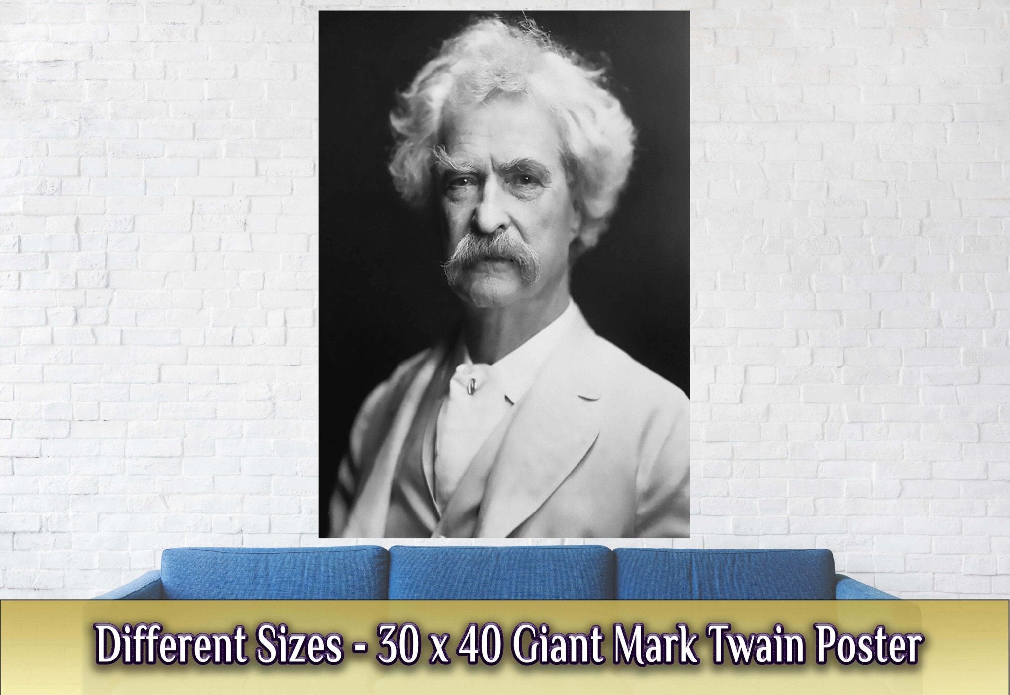 Mark Twain Poster, American Writer Humorist - Iconic Mark Twain Print - Legend Of Literature - WallArtPrints4U