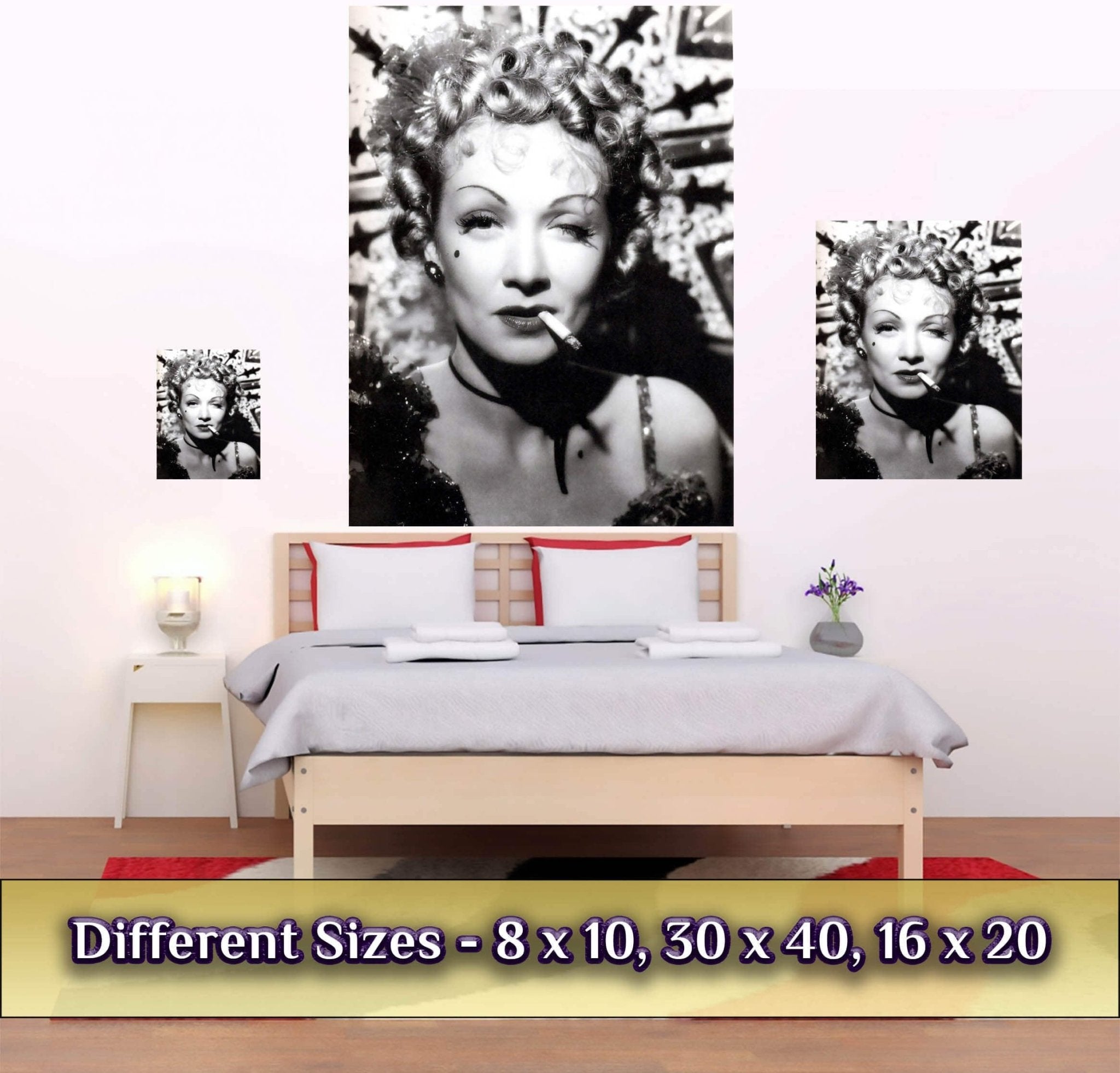 Marlene Dietrich Poster, Caberet Singer, Vintage Photo - Iconic Marlene Dietrich Print - Hollywood Silver Screen Star - WallArtPrints4U