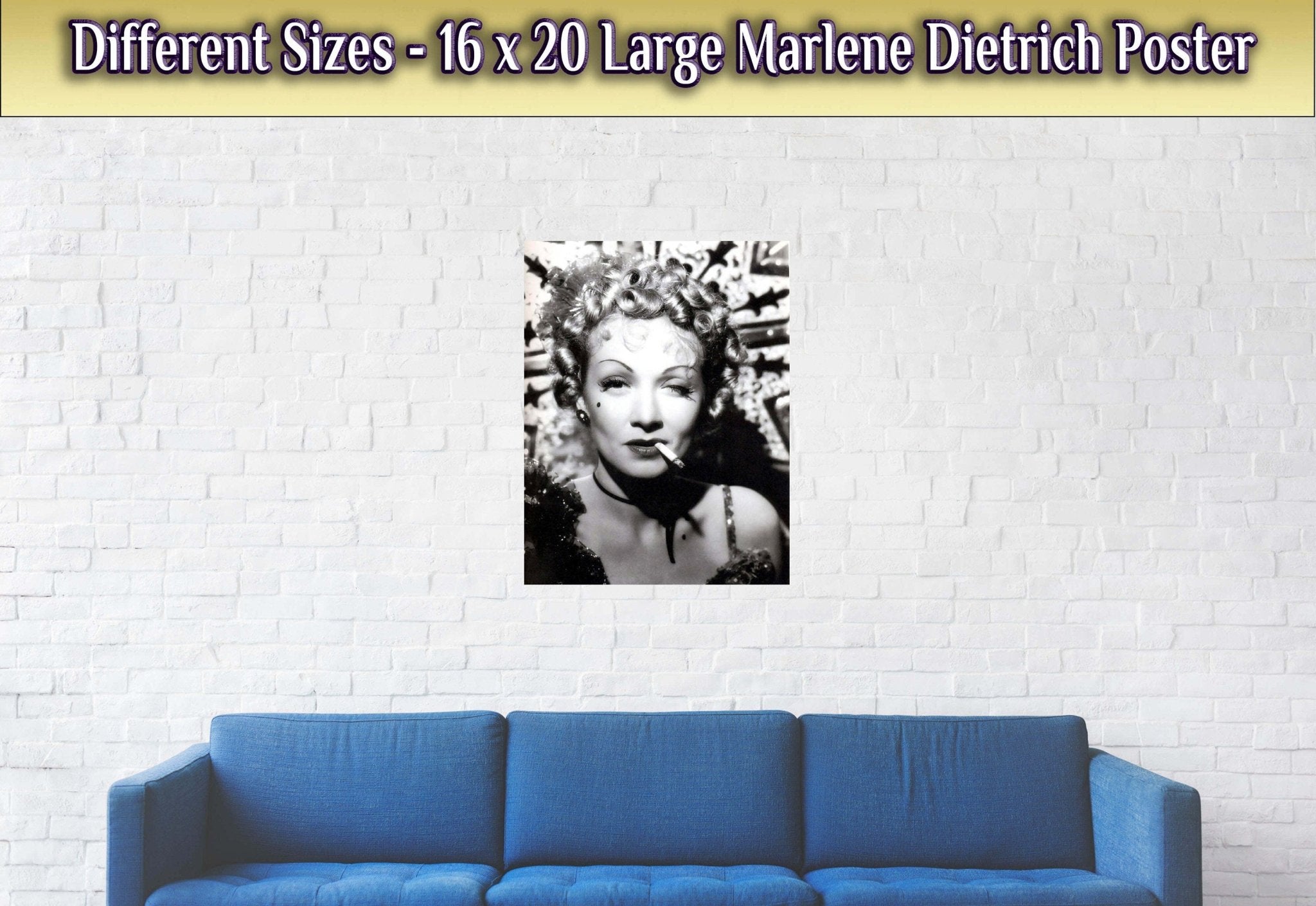 Marlene Dietrich Poster, Caberet Singer, Vintage Photo - Iconic Marlene Dietrich Print - Hollywood Silver Screen Star - WallArtPrints4U