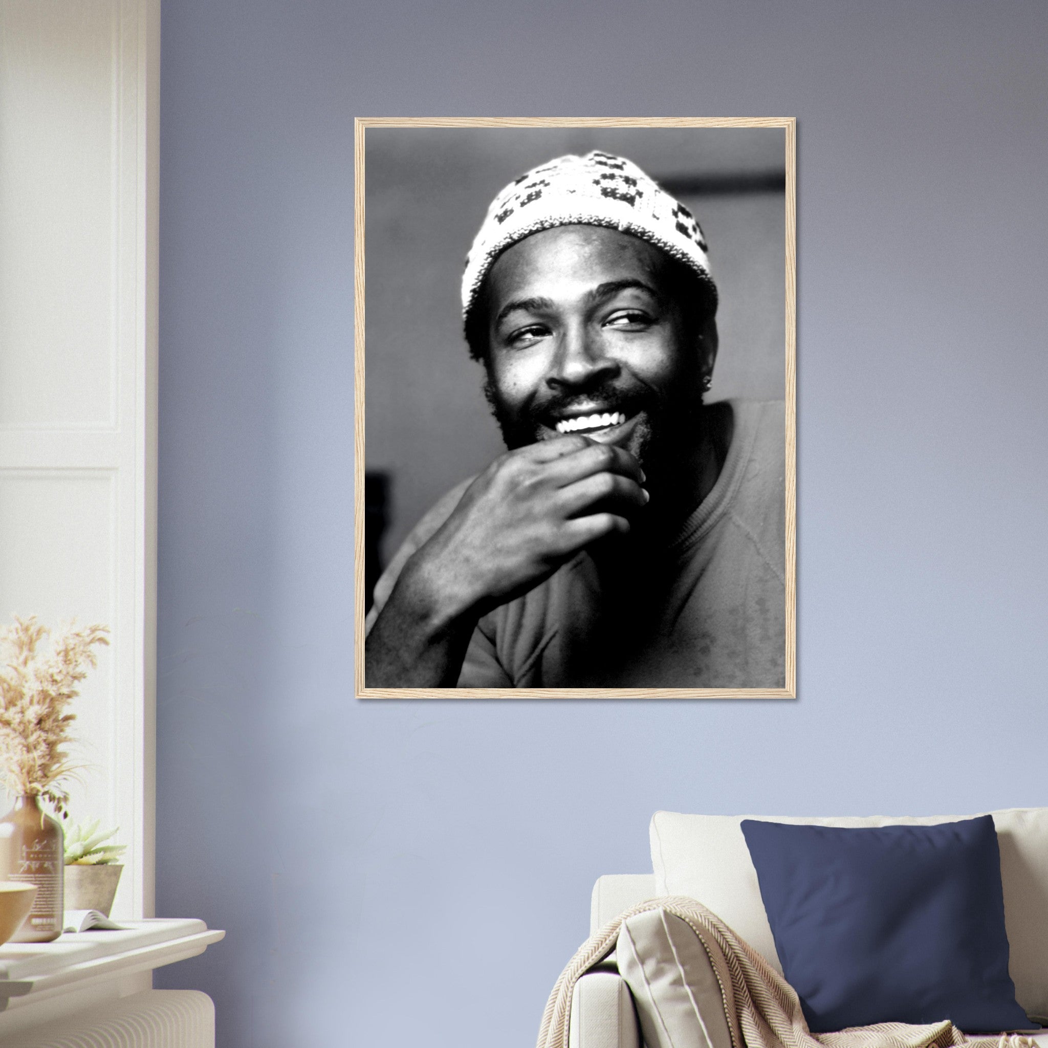 Marvin Gaye Framed Print, Recording Lets Get It On Vintage Photo Portrait 1973 - Marvin Gaye Framed Print - WallArtPrints4U