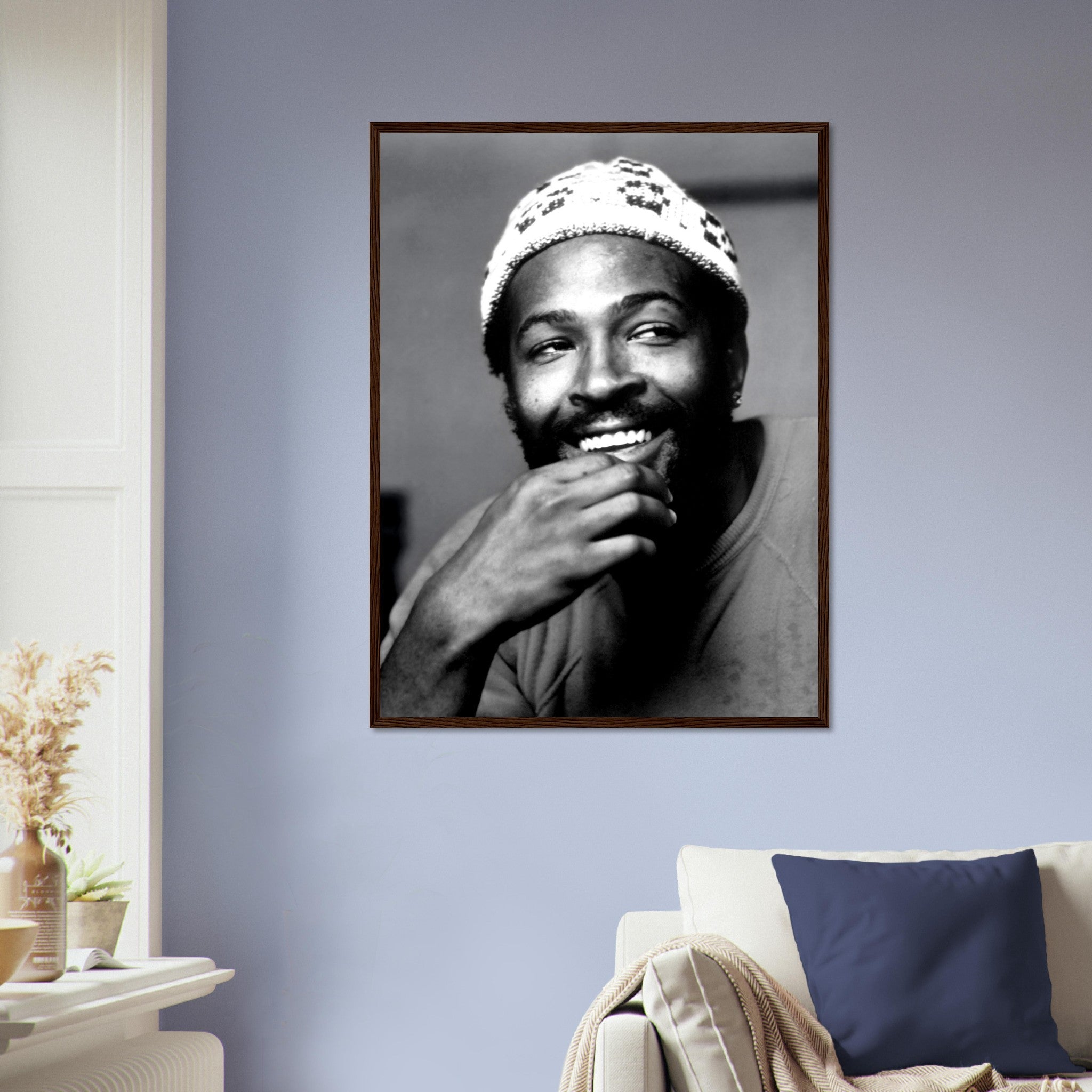 Marvin Gaye Framed Print, Recording Lets Get It On Vintage Photo Portrait 1973 - Marvin Gaye Framed Print - WallArtPrints4U