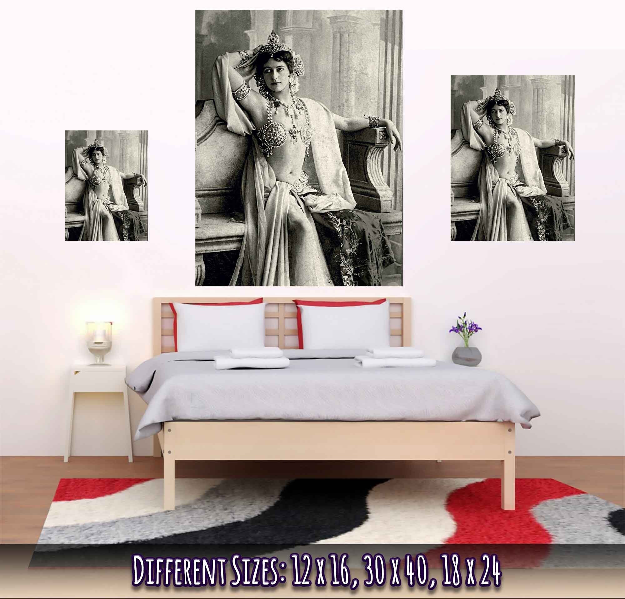 Mata Hari Poster, Exotic Spy Dancer 1906, Vintage Photo Portrait - Mata Hari Print - WallArtPrints4U