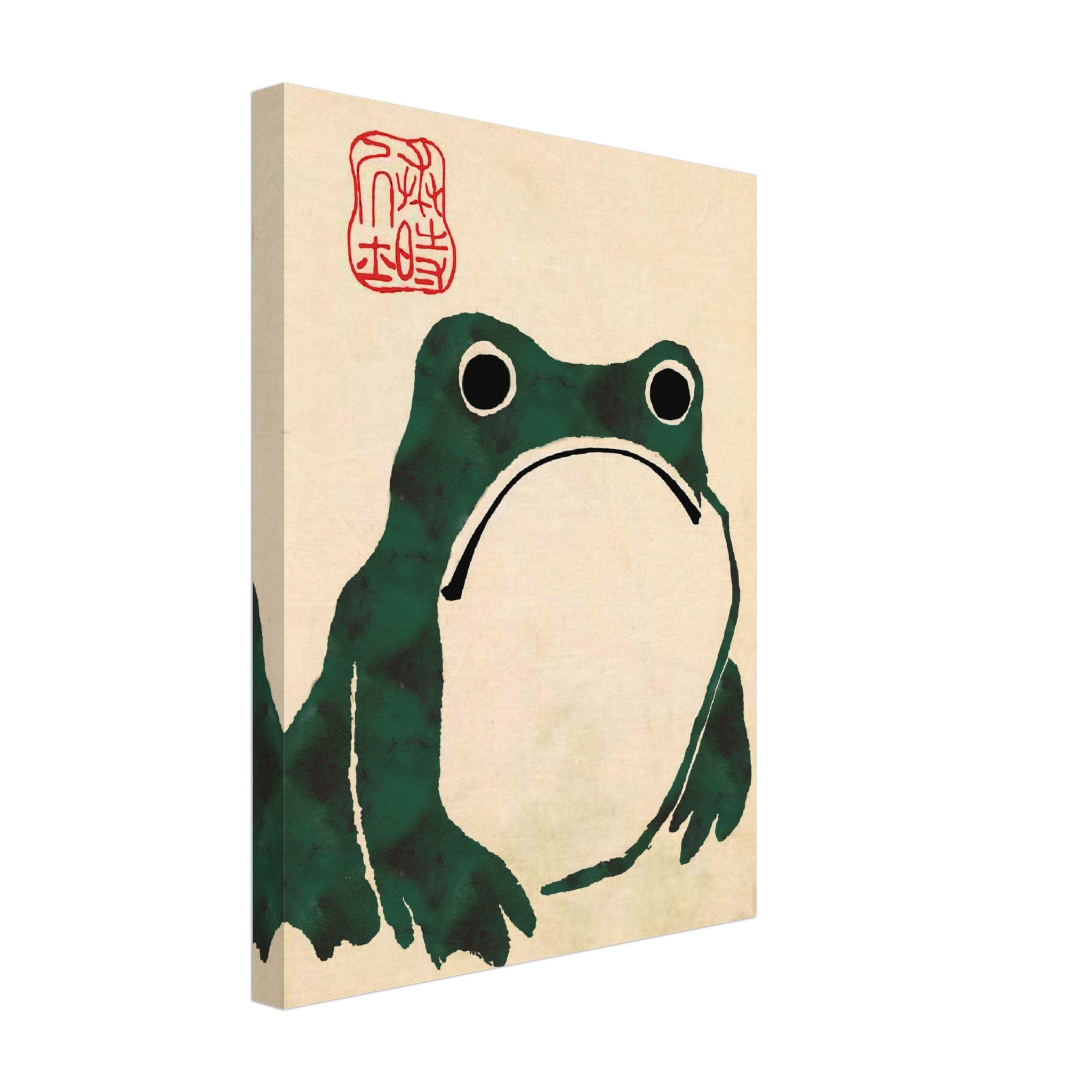 Matsumoto Hoji Green Frog, Japanese Art Canvas Print, Toad Colour Version - WallArtPrints4U