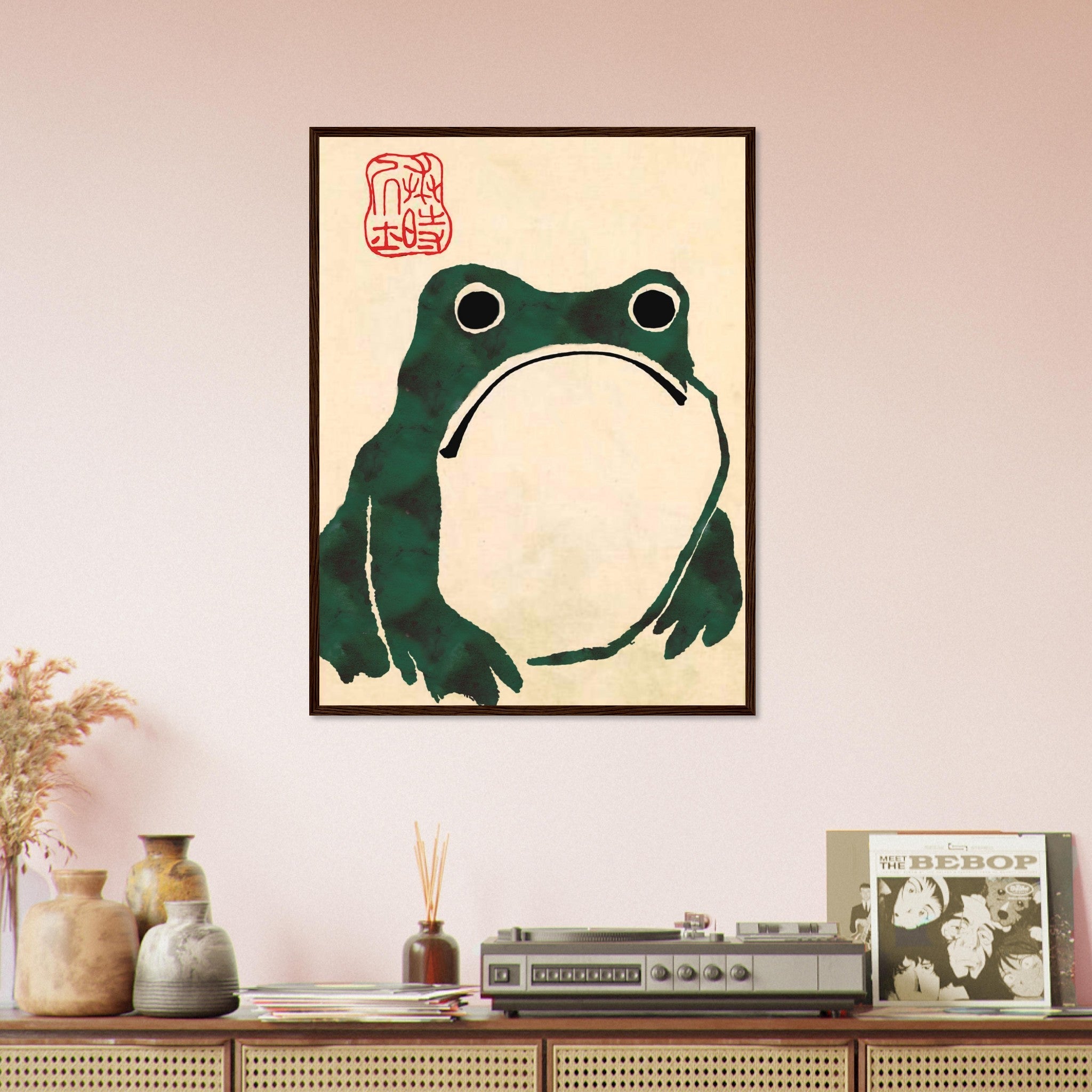 Matsumoto Hoji Green Frog, Japanese Art Framed Print, Toad Colour Version - WallArtPrints4U