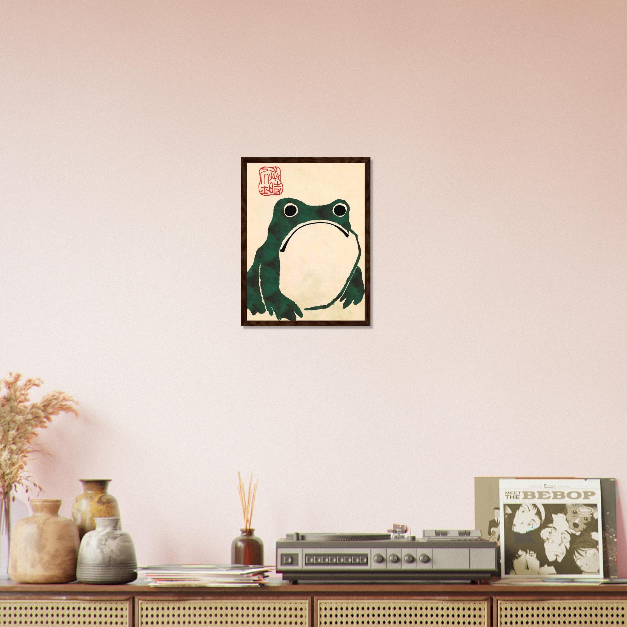 Matsumoto Hoji Green Frog, Japanese Art Framed Print, Toad Colour Version - WallArtPrints4U