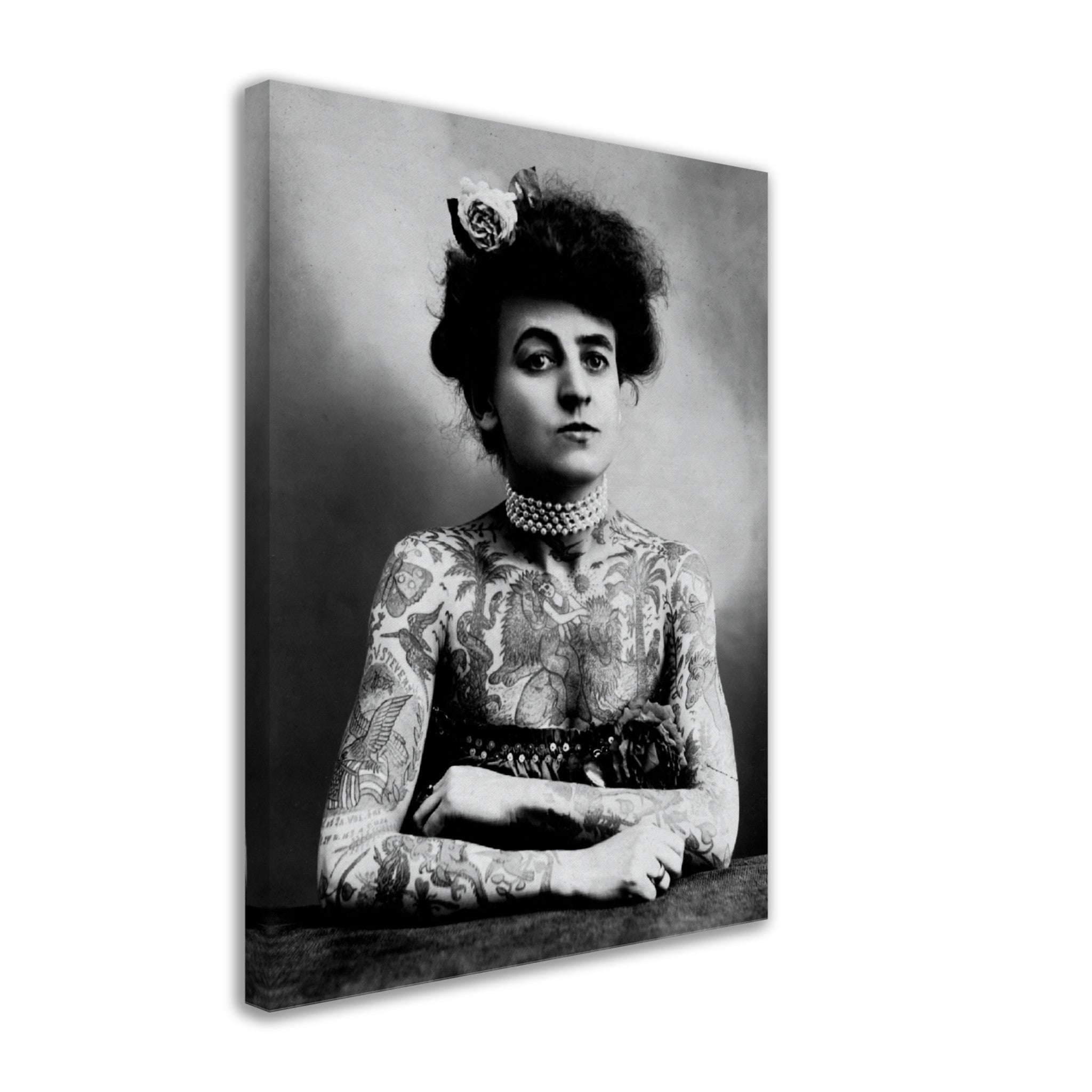 Maud Stevens Canvas Vintage Photo 1907 Maud Wagner Canvas Print First Female Tattoo Artist - WallArtPrints4U