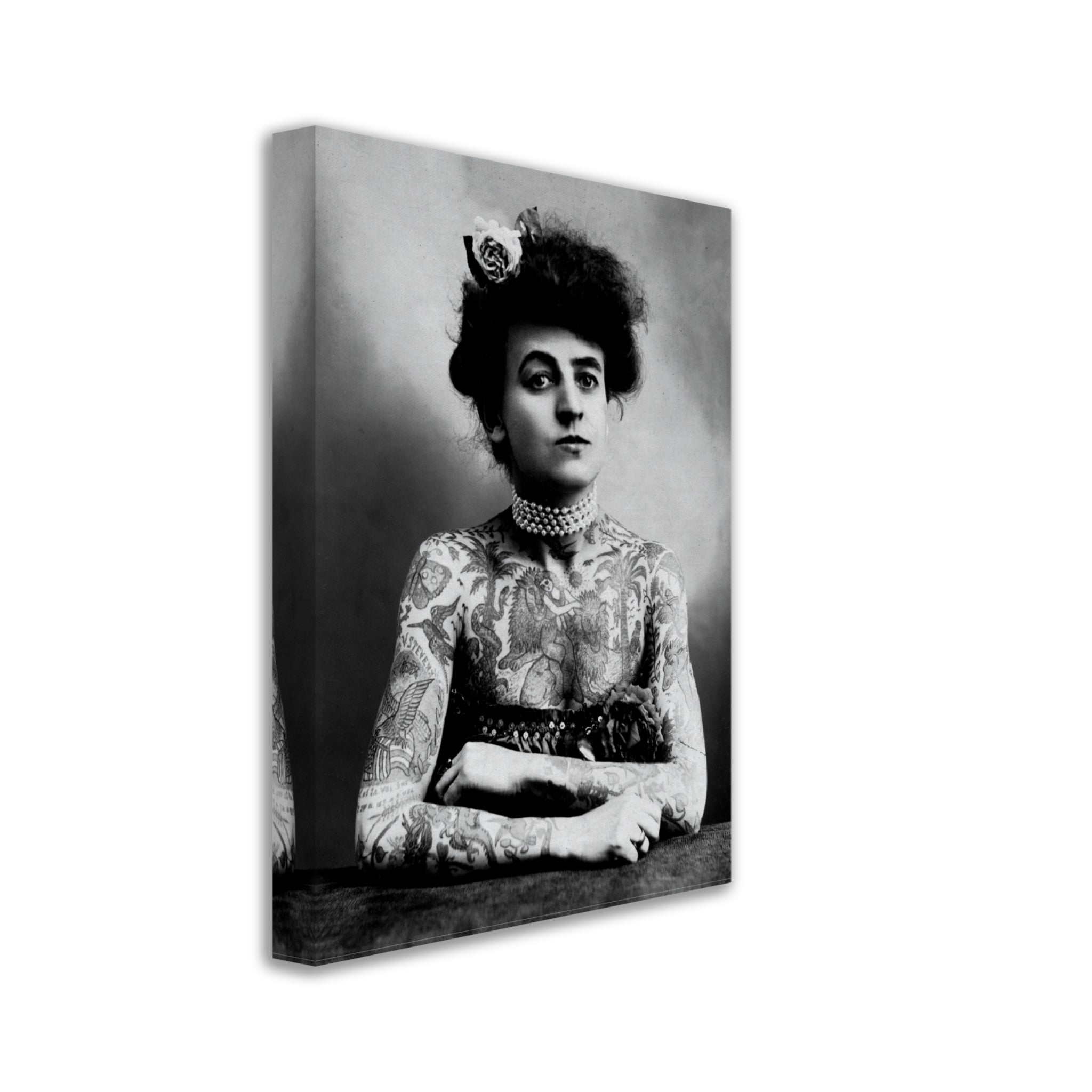 Maud Stevens Canvas Vintage Photo 1907 Maud Wagner Canvas Print First Female Tattoo Artist - WallArtPrints4U