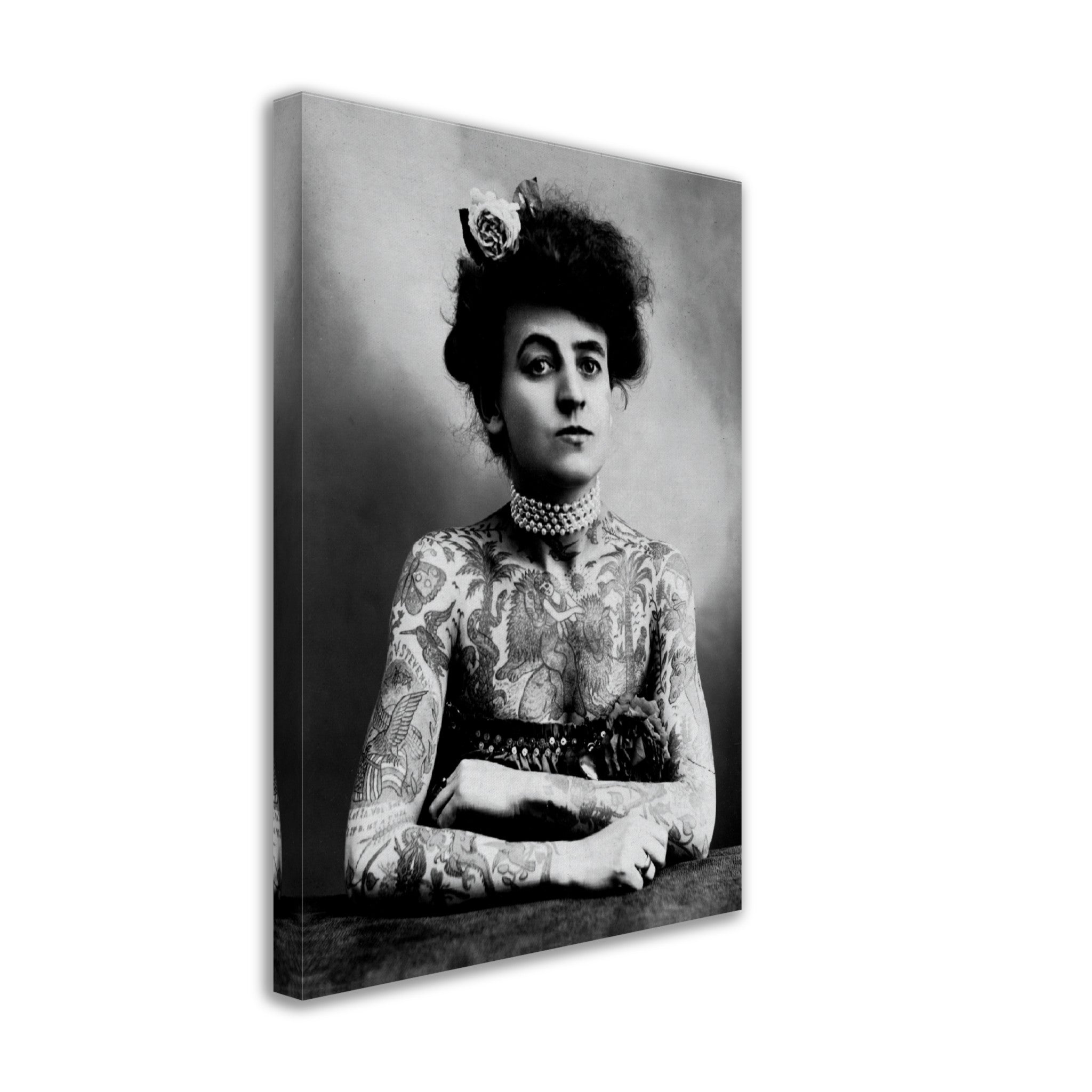 Maud Stevens Canvas Vintage Photo 1907 Maud Wagner Canvas Print First Female Tattoo Artist - WallArtPrints4U