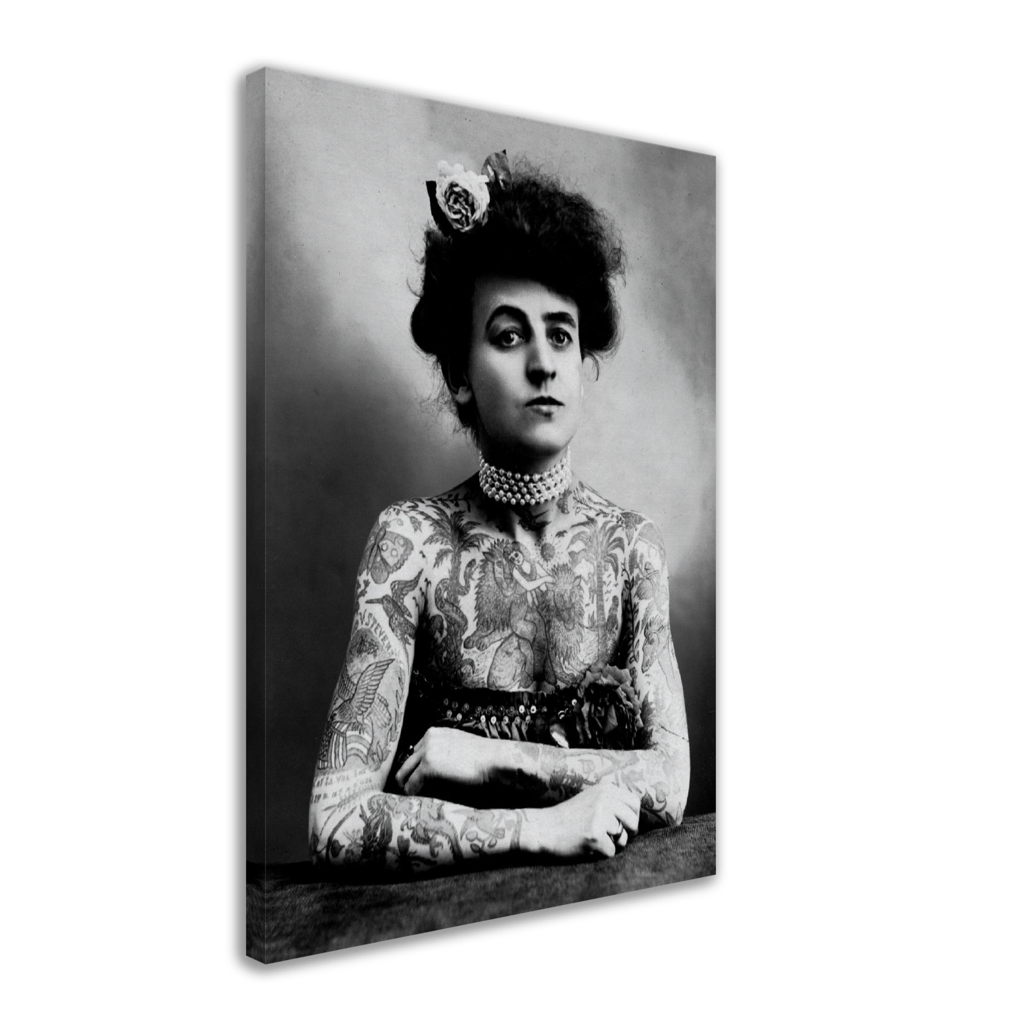 Maud Stevens Canvas Vintage Photo 1907 Maud Wagner Canvas Print First Female Tattoo Artist - WallArtPrints4U