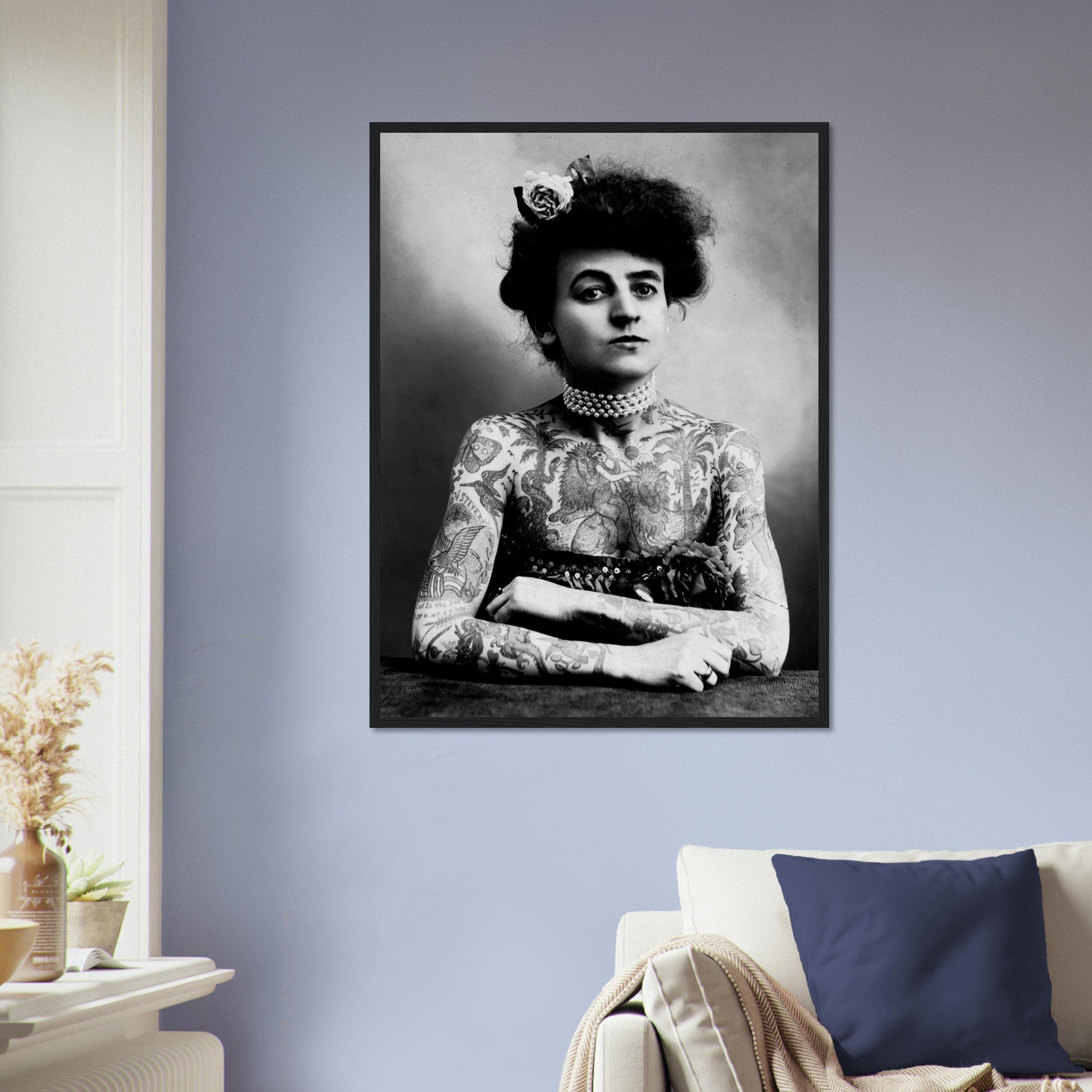 Maud Stevens Framed Vintage Photo 1907 Maud Wagner Framed Print First Female Tattoo Artist - WallArtPrints4U