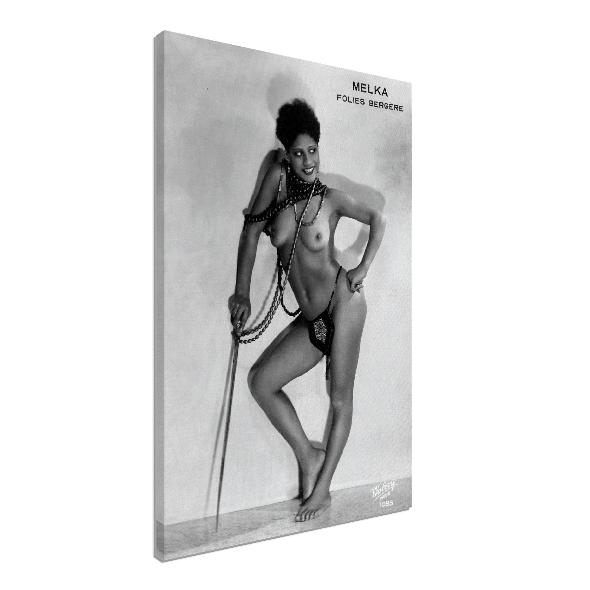 Melka Nude Folie Bergere Canvas Topless Folie Bergere Black Woman Pin Up - WallArtPrints4U