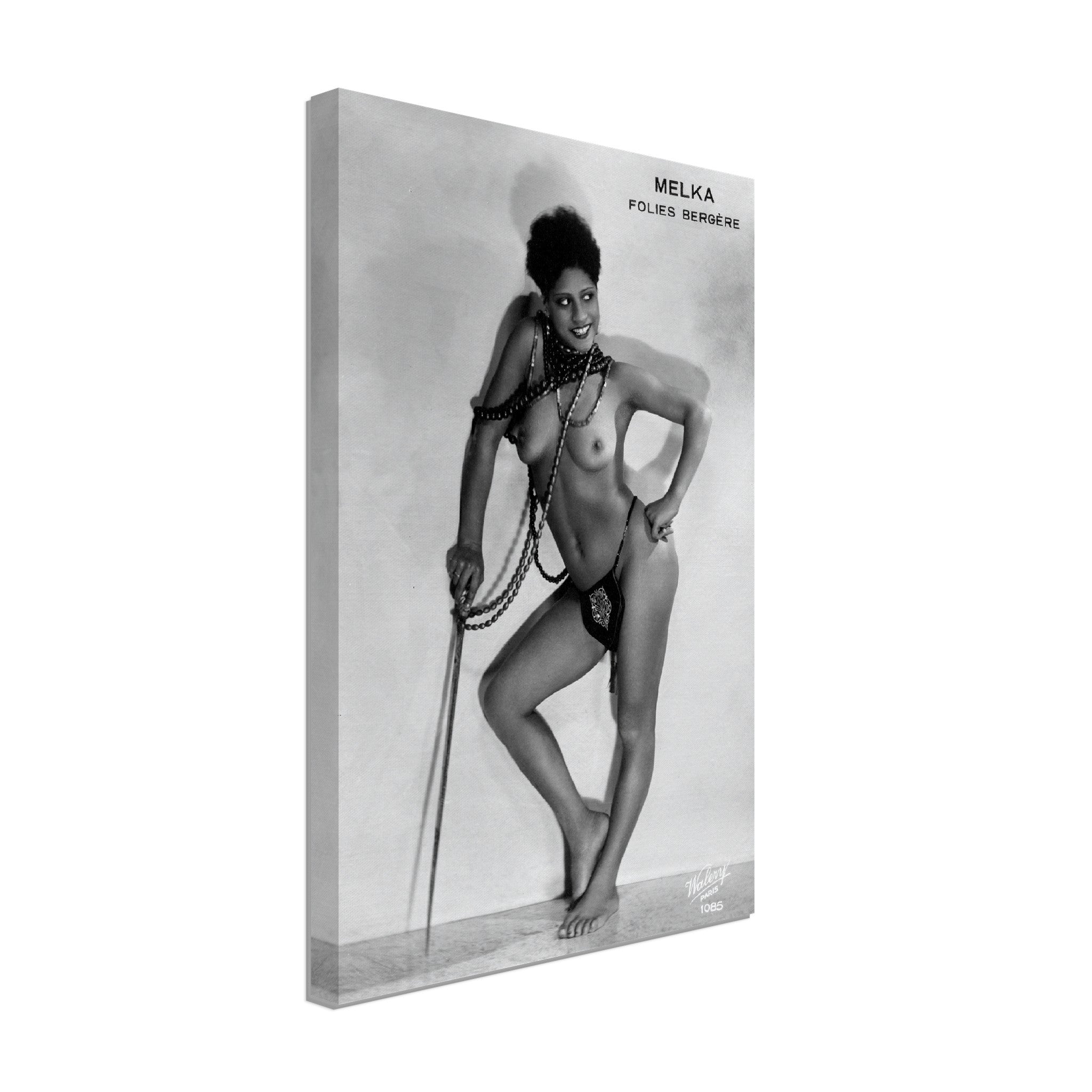 Melka Nude Folie Bergere Canvas Topless Folie Bergere Black Woman Pin Up - WallArtPrints4U