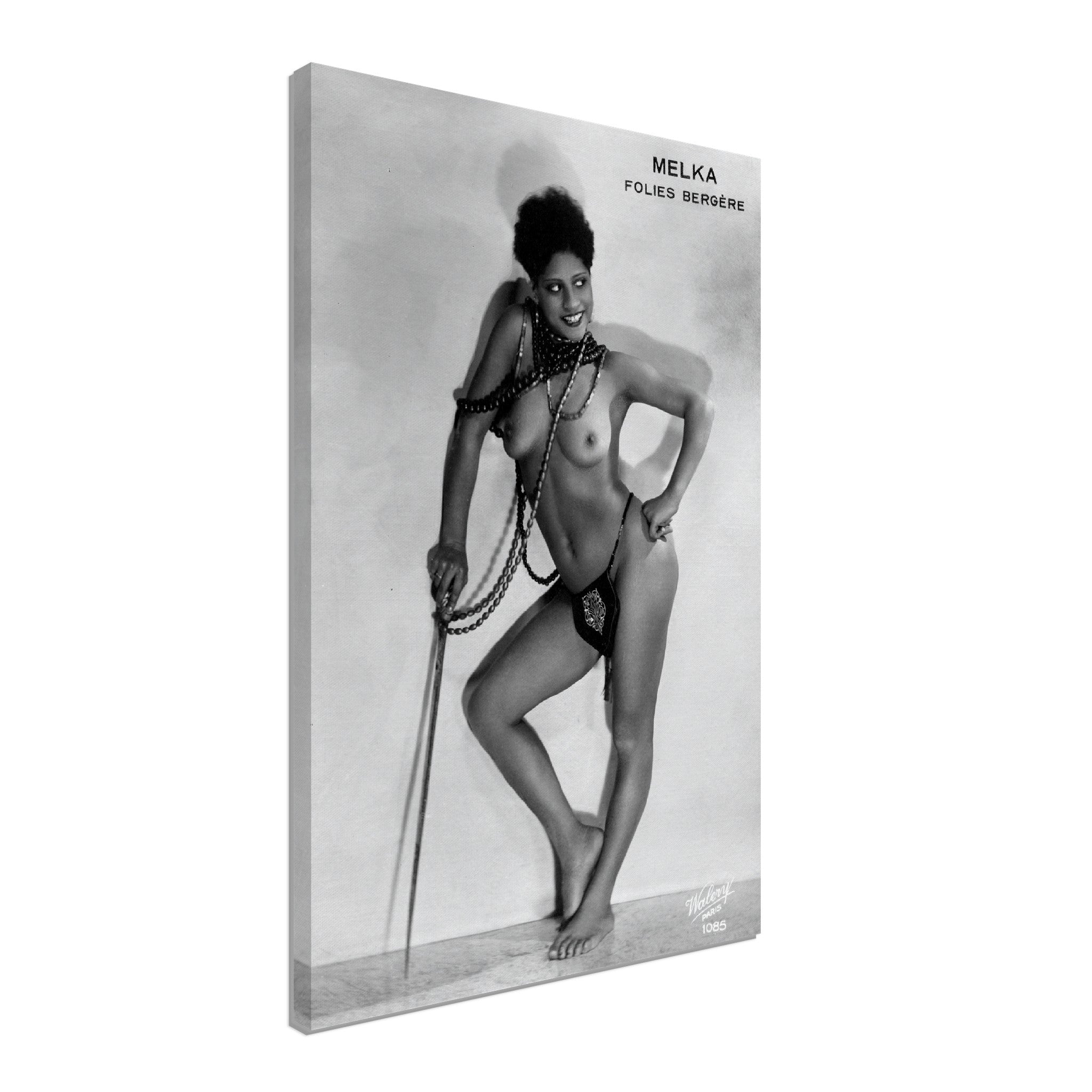 Melka Nude Folie Bergere Canvas Topless Folie Bergere Black Woman Pin Up - WallArtPrints4U